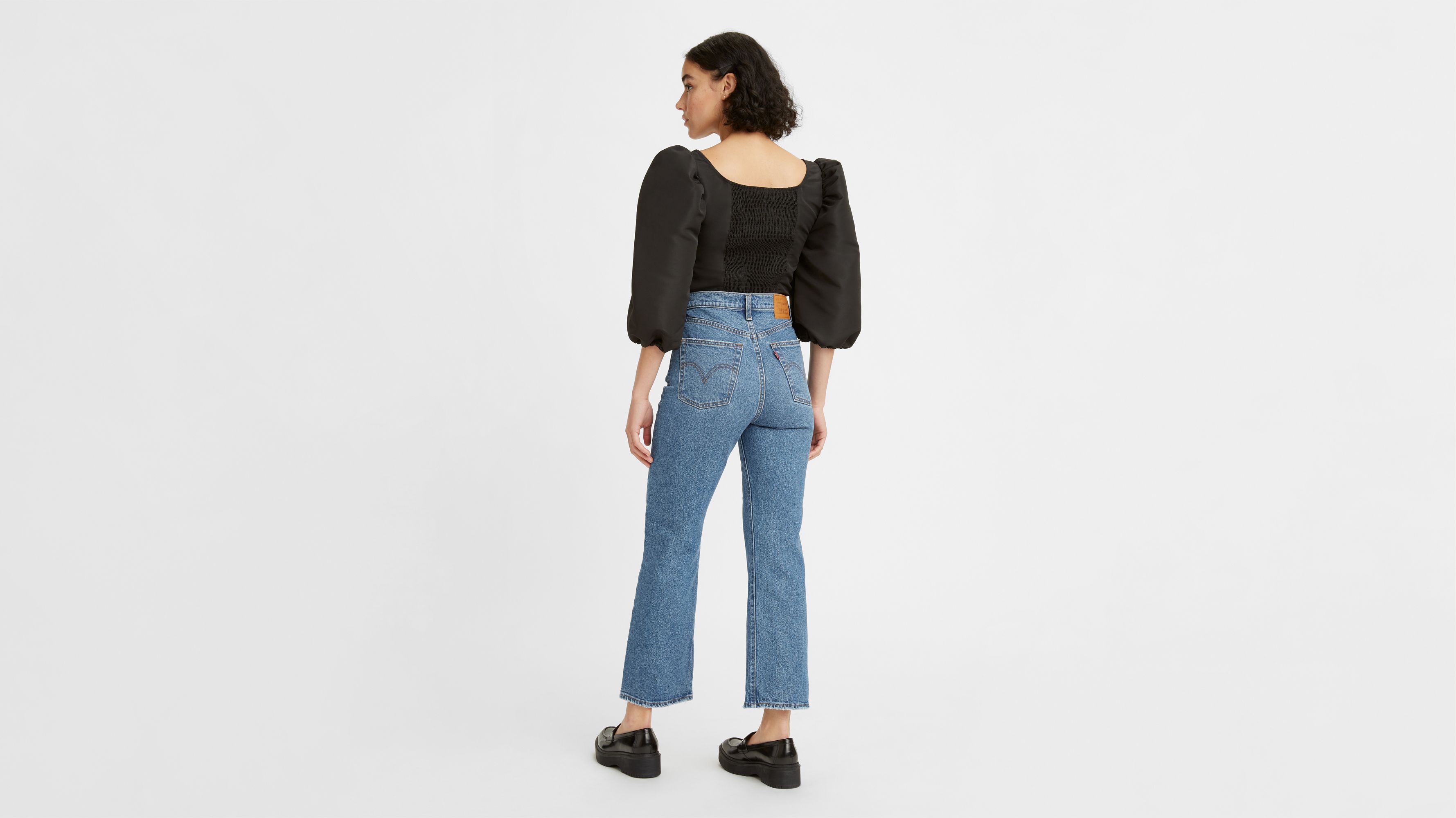 Levi's ribcage sales crop jeans