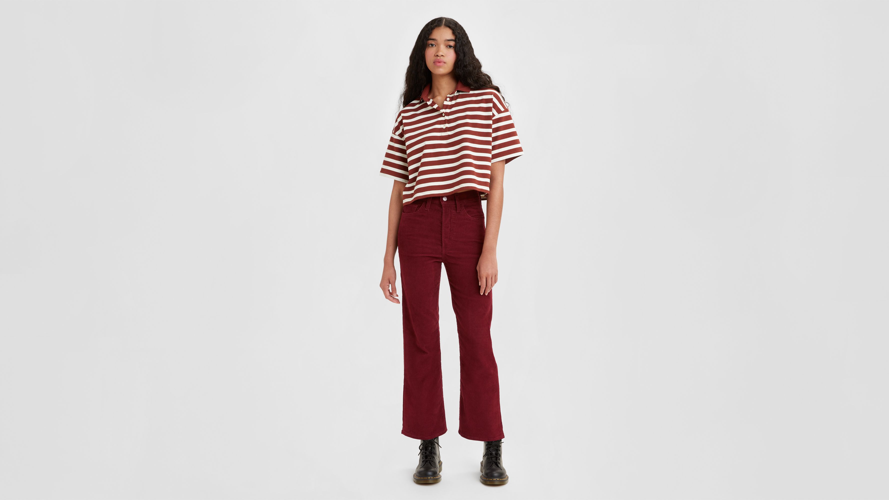 Ribcage Corduroy Cropped Bootcut Pants 2