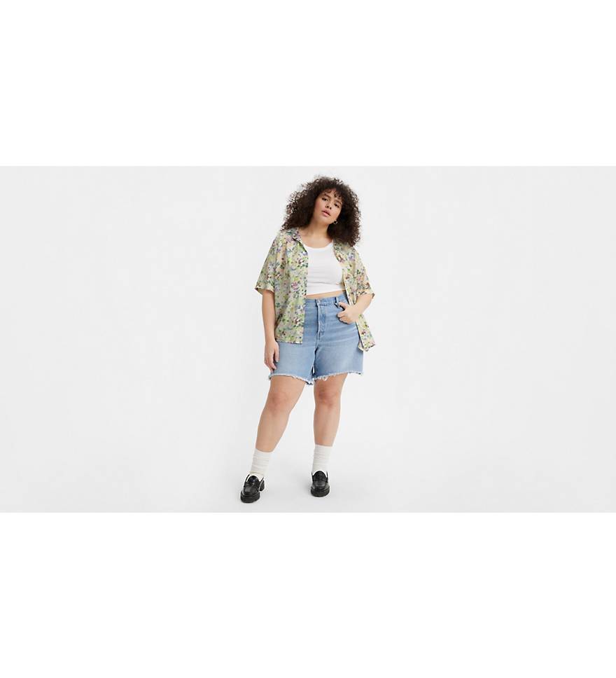 Level 7 Jeans Relaxed Fit Bleach Dye Denim Shorts on SALE