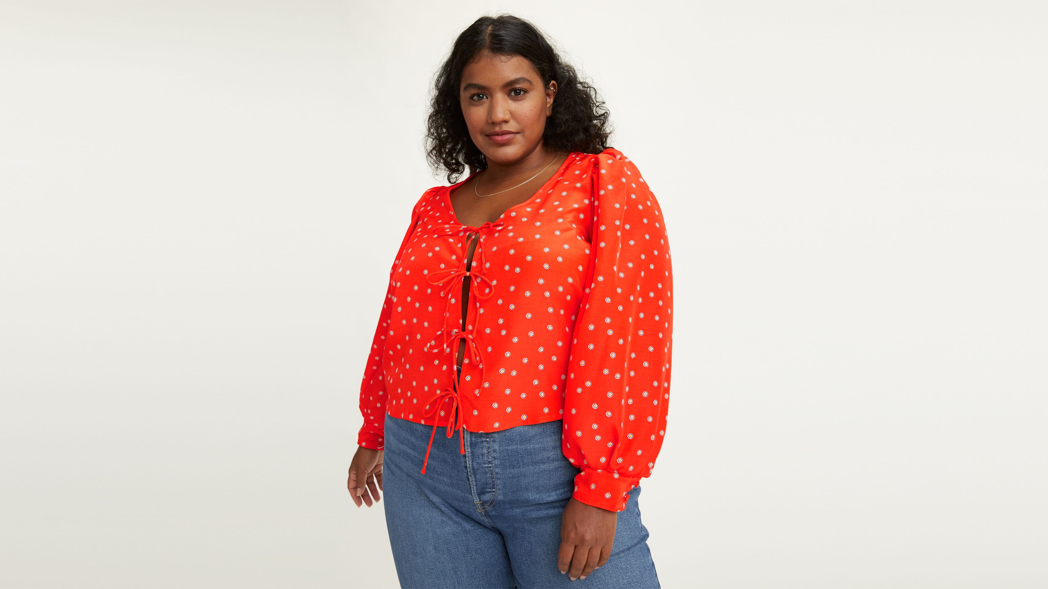 Fawn Tie Blouse (plus) - Orange | Levi's® KZ