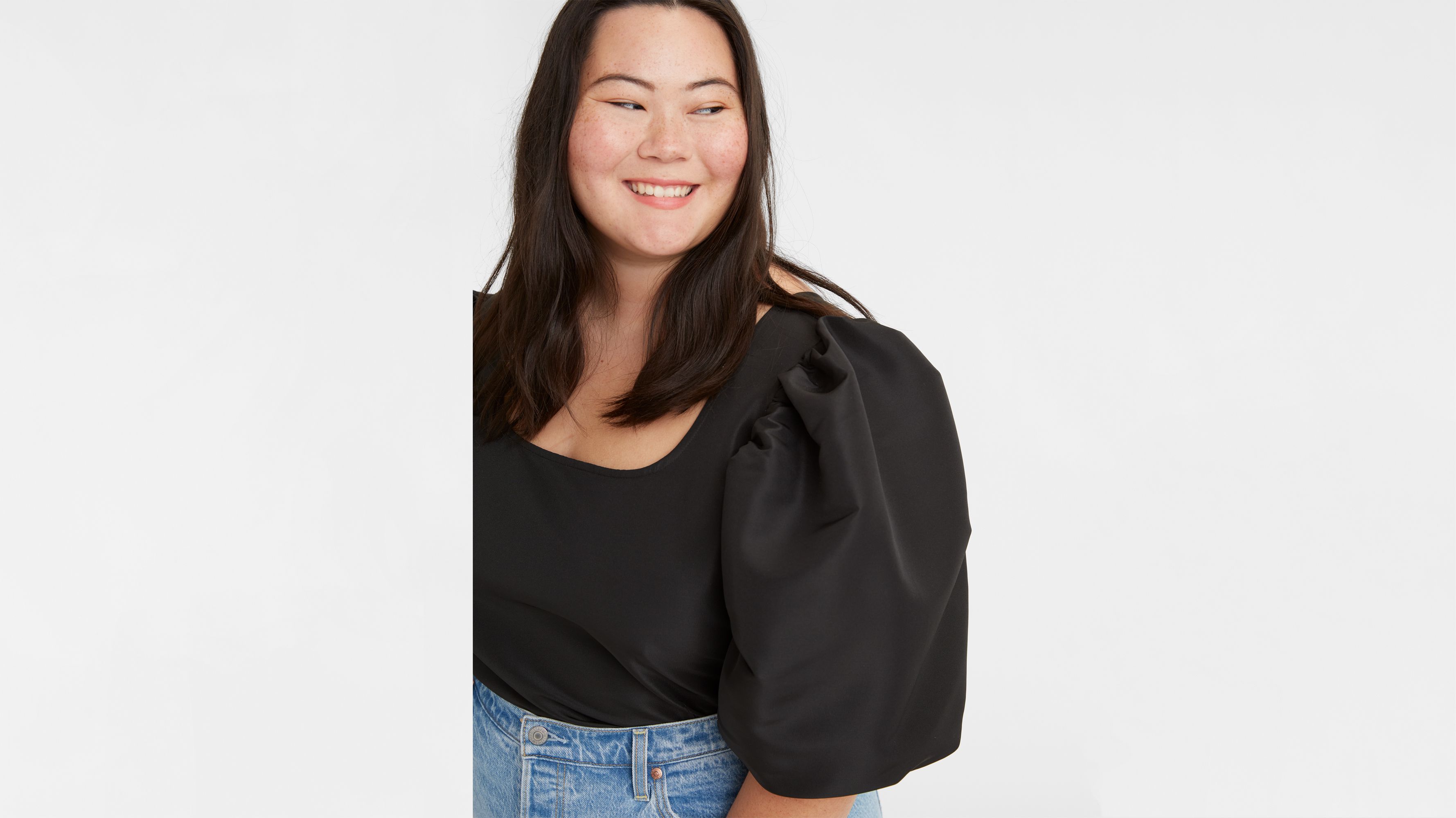 Kaila Puff Sleeve Blouse (plus Size) - Black | Levi's® US