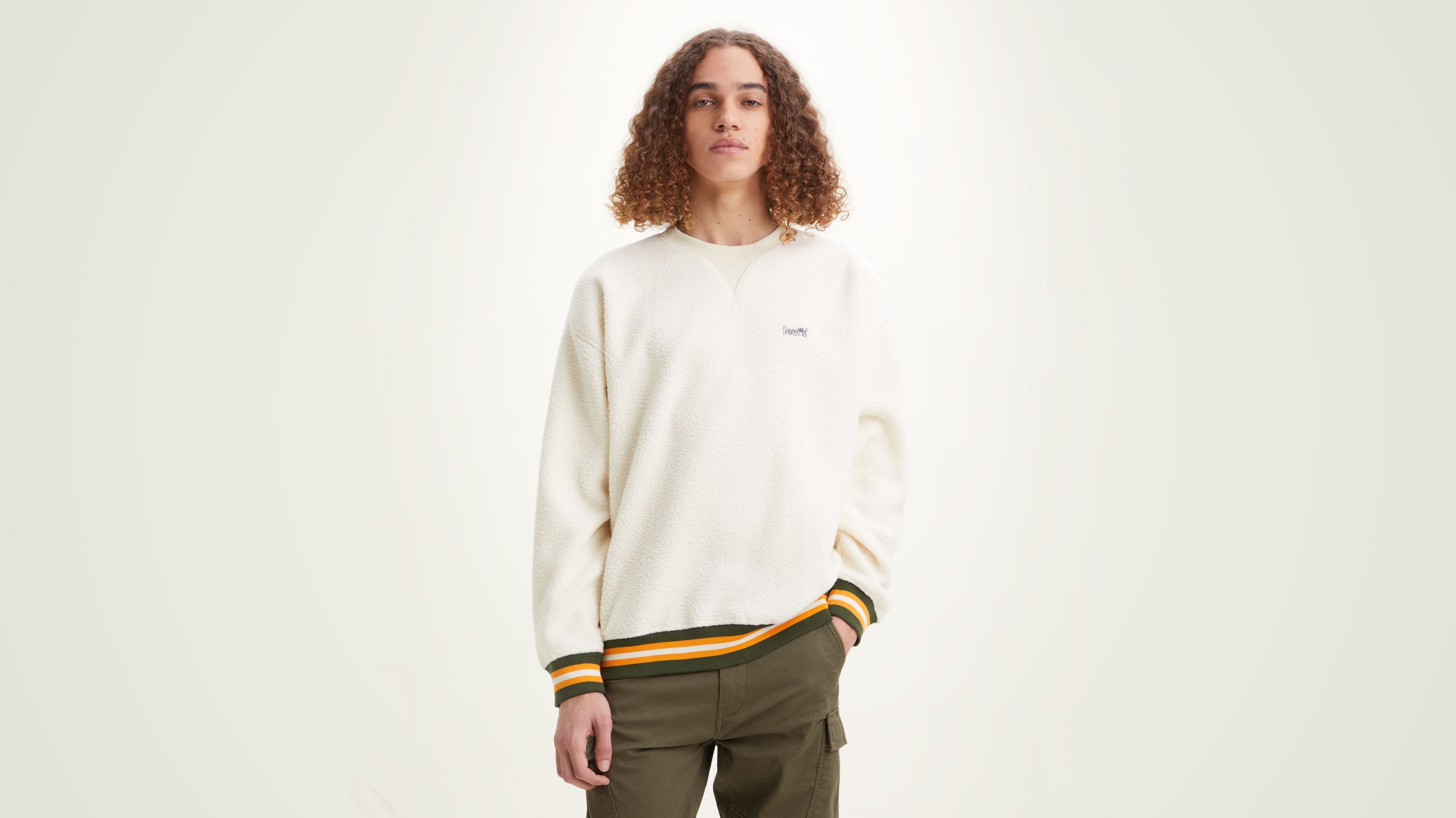 Sherpa Tipped Crewneck Sweatshirt 1