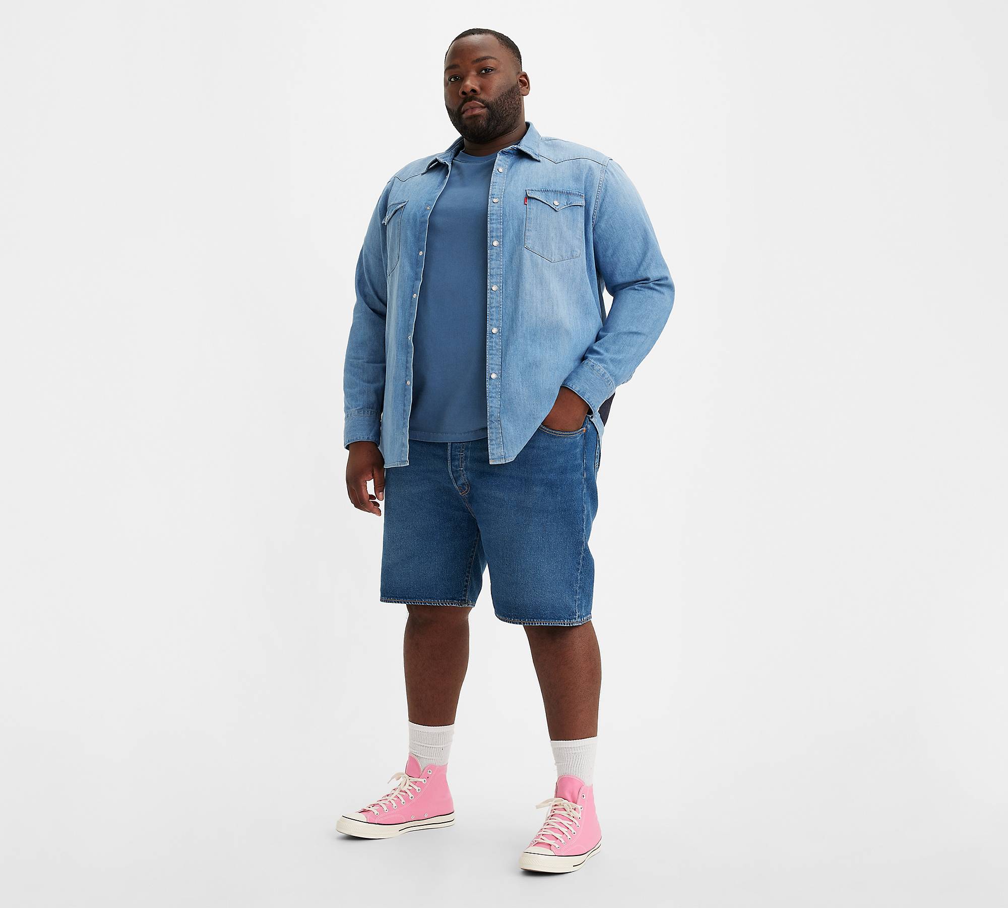 501® Hemmed Shorts (big & Tall) - Blue | Levi's® GB