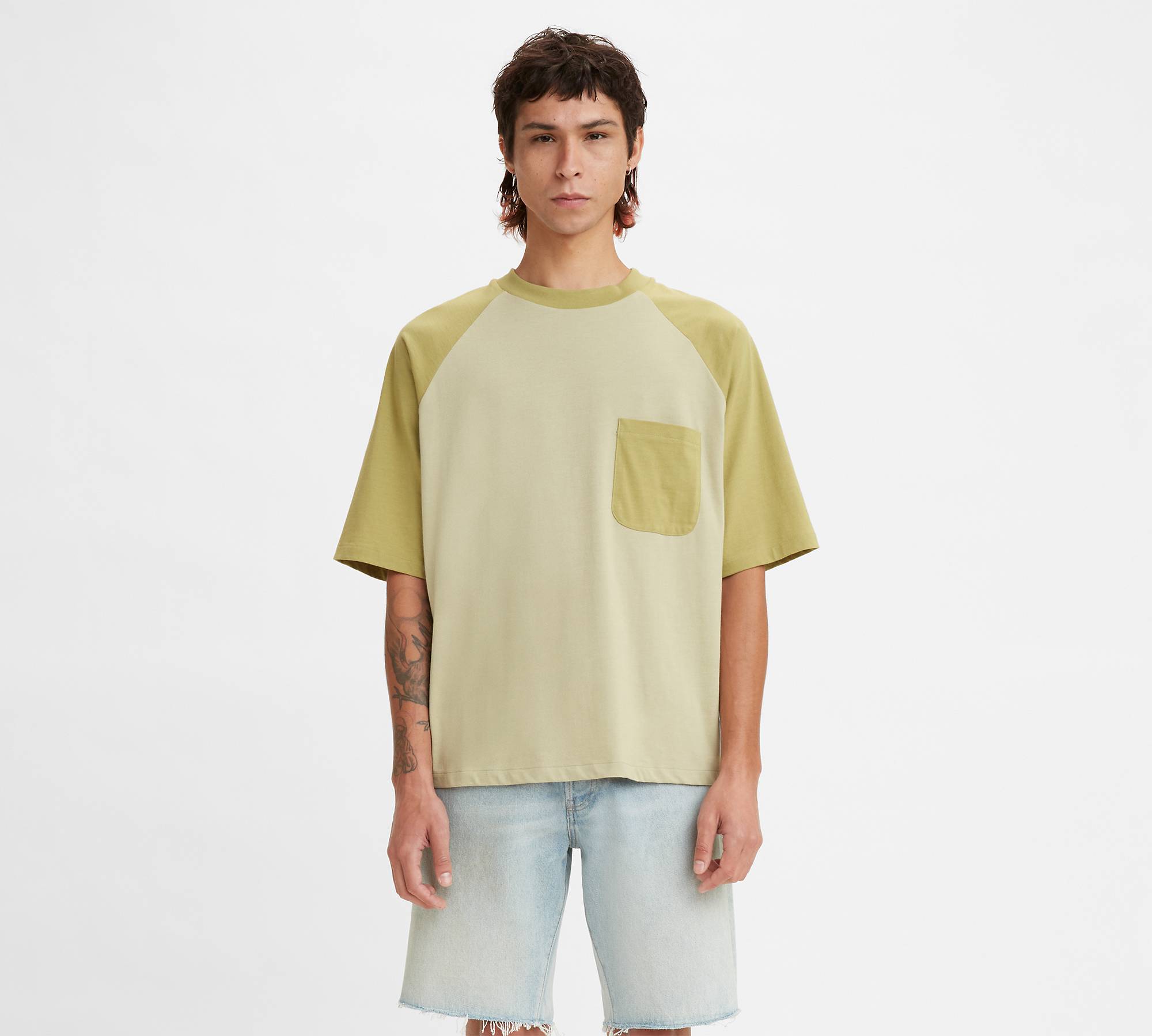 Levi's® Made & Crafted® Raglan Tee - Green | Levi's® GR