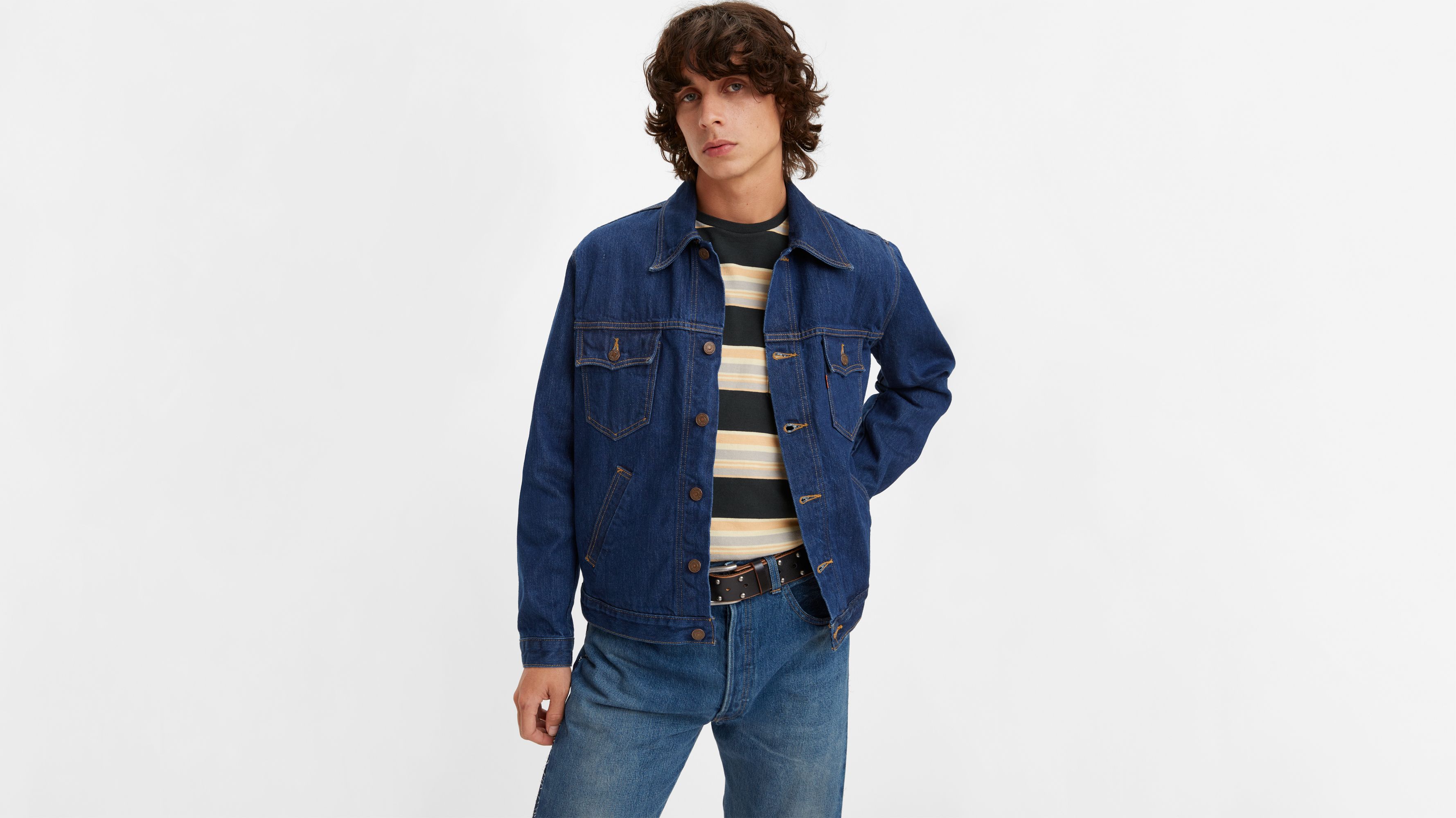 Levi's orange store tab trucker jacket