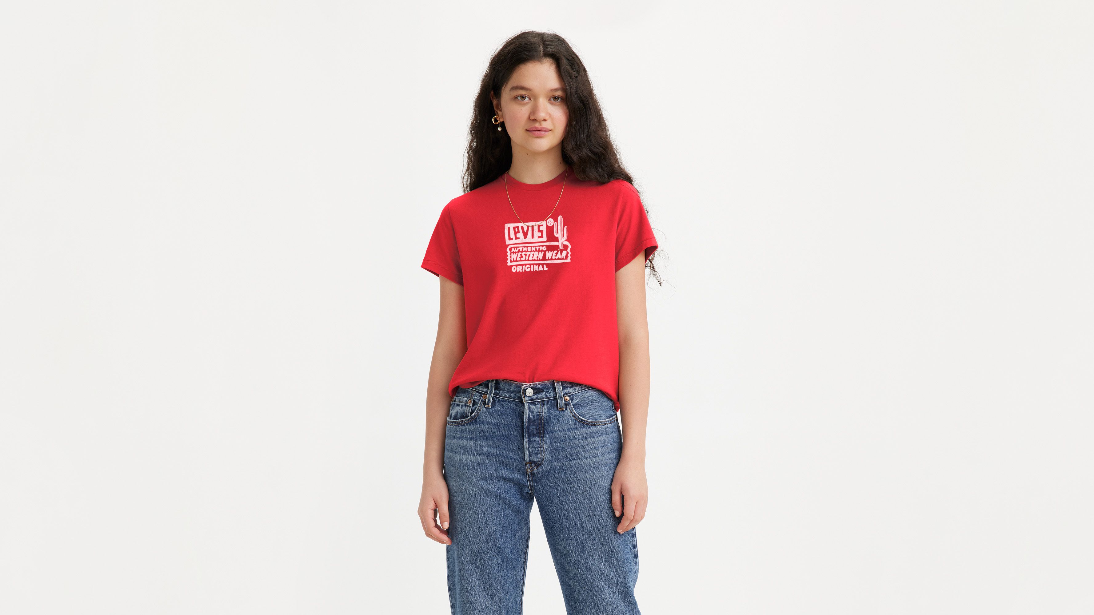 Red cheap levis tshirt