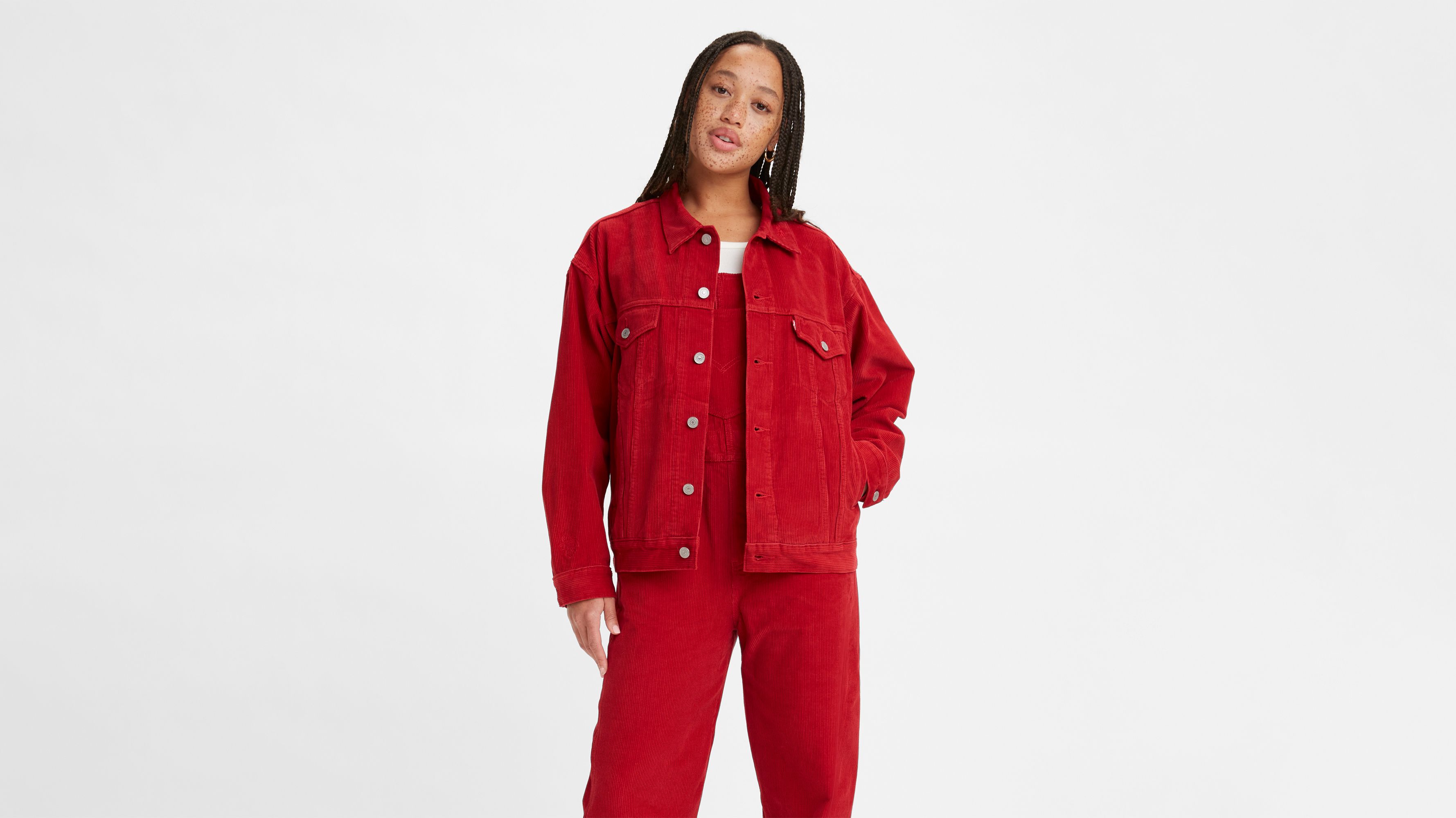 Levi's® X Verdy For Girls Don't Cry Corduroy Trucker Jacket - Red