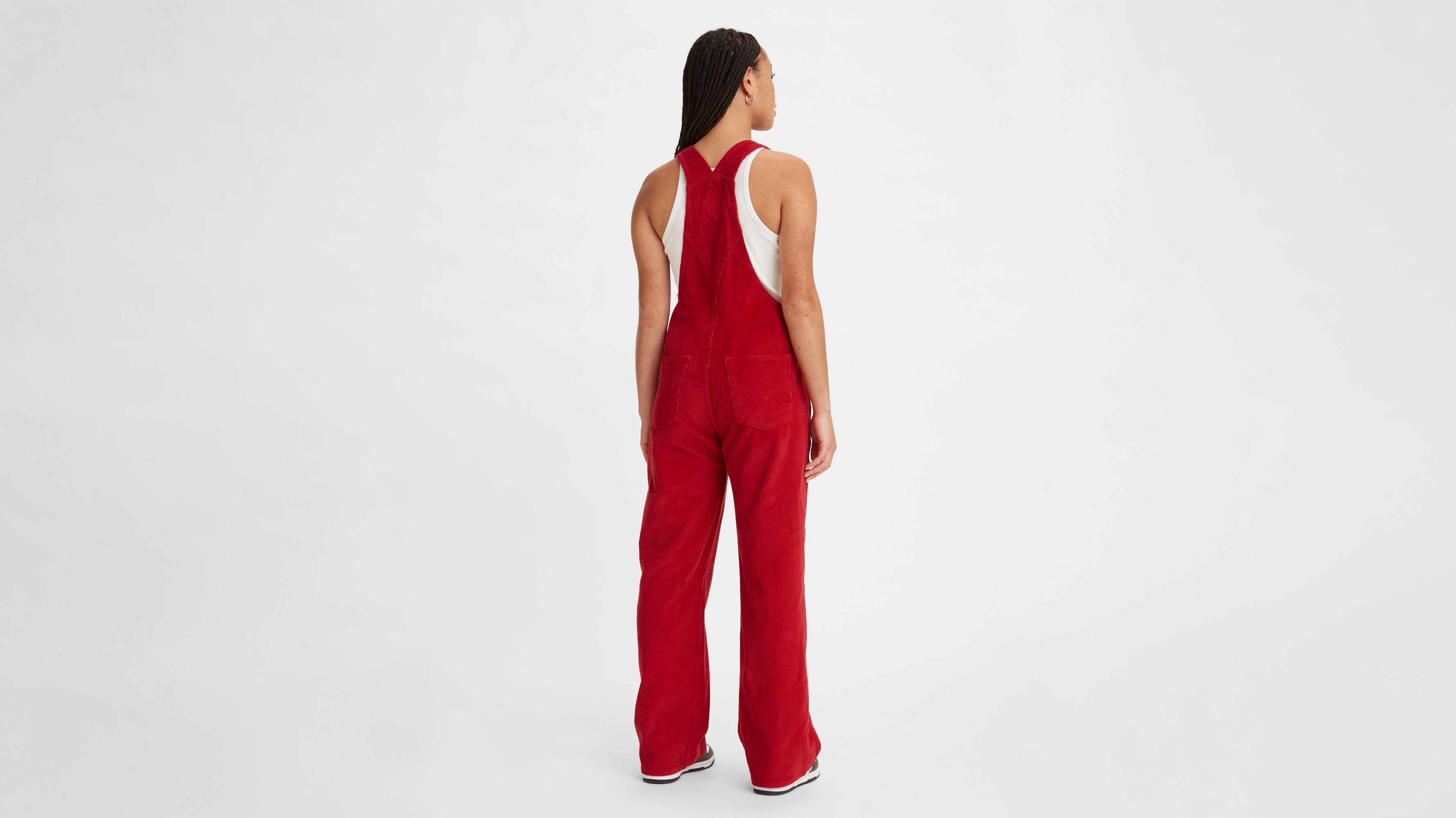 Red Jrs XL Bib OVERALL Pants Scarlet Red Dyed Upcycled No