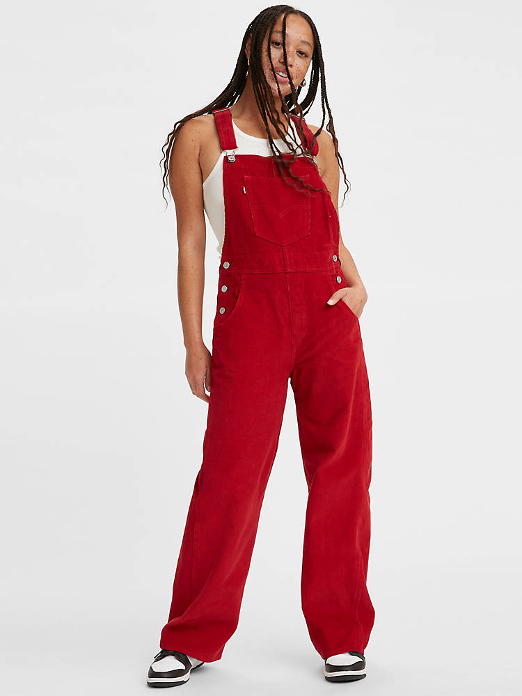 Levi's® X Verdy For Girls Don't Cry Corduroy Overalls - Red 