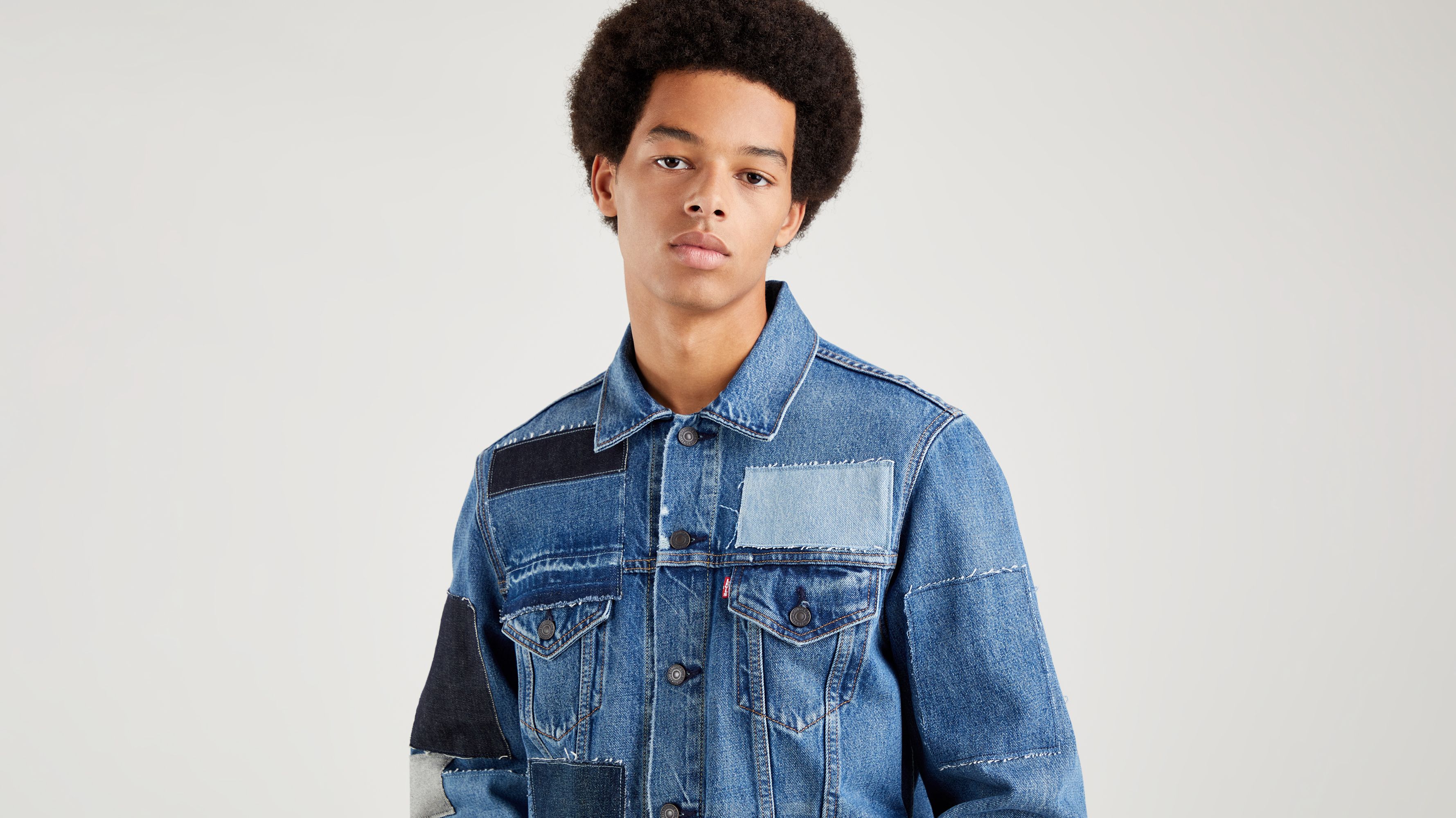 Vintage Fit Patchwork Trucker Jacket - Blue | Levi's® XK