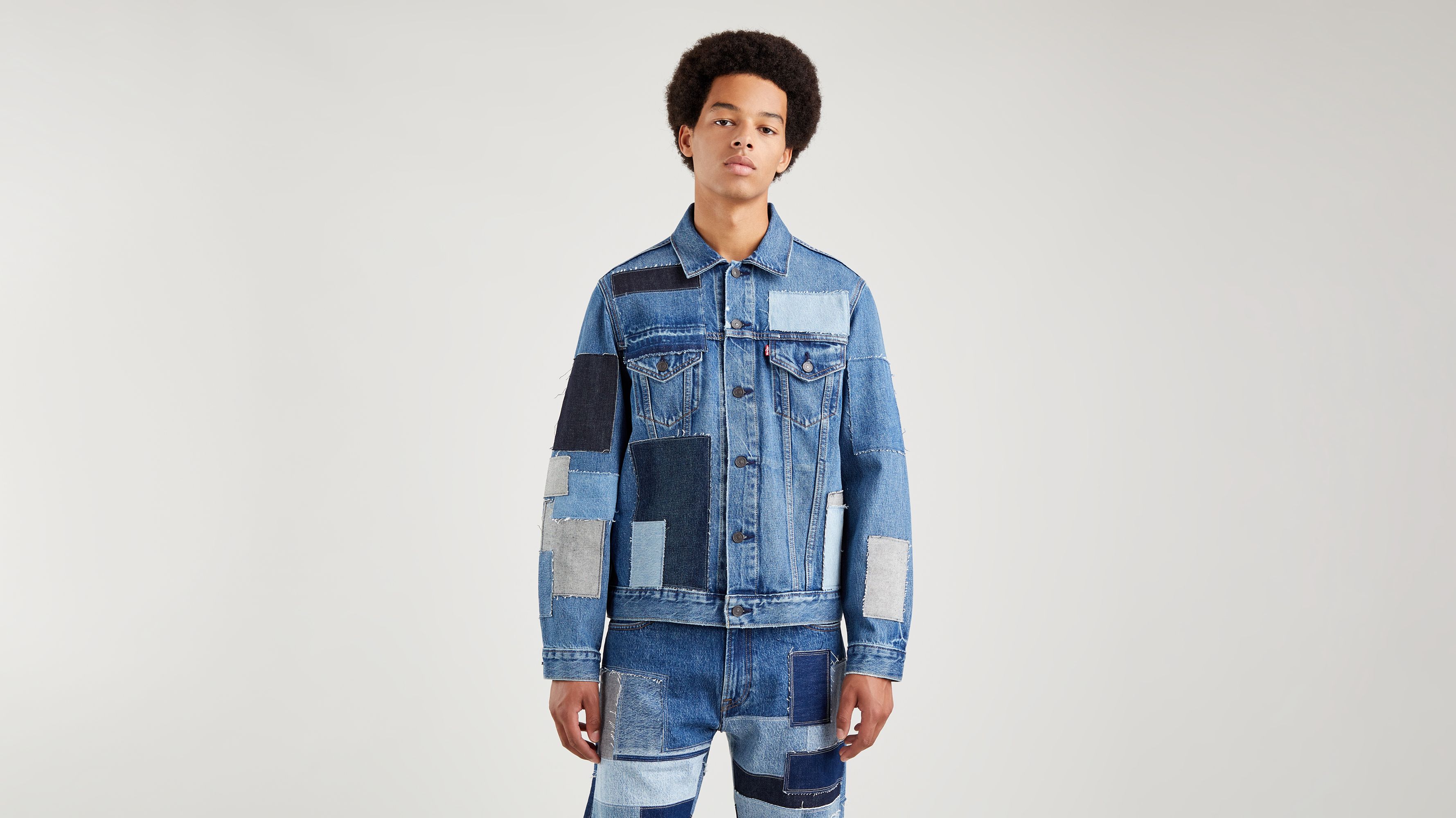 Vintage Fit Patchwork Trucker Jacket - Blue | Levi's® BG