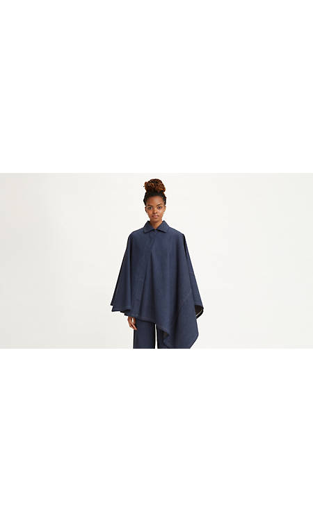Ace Compete blue whale denim cape two Give end point