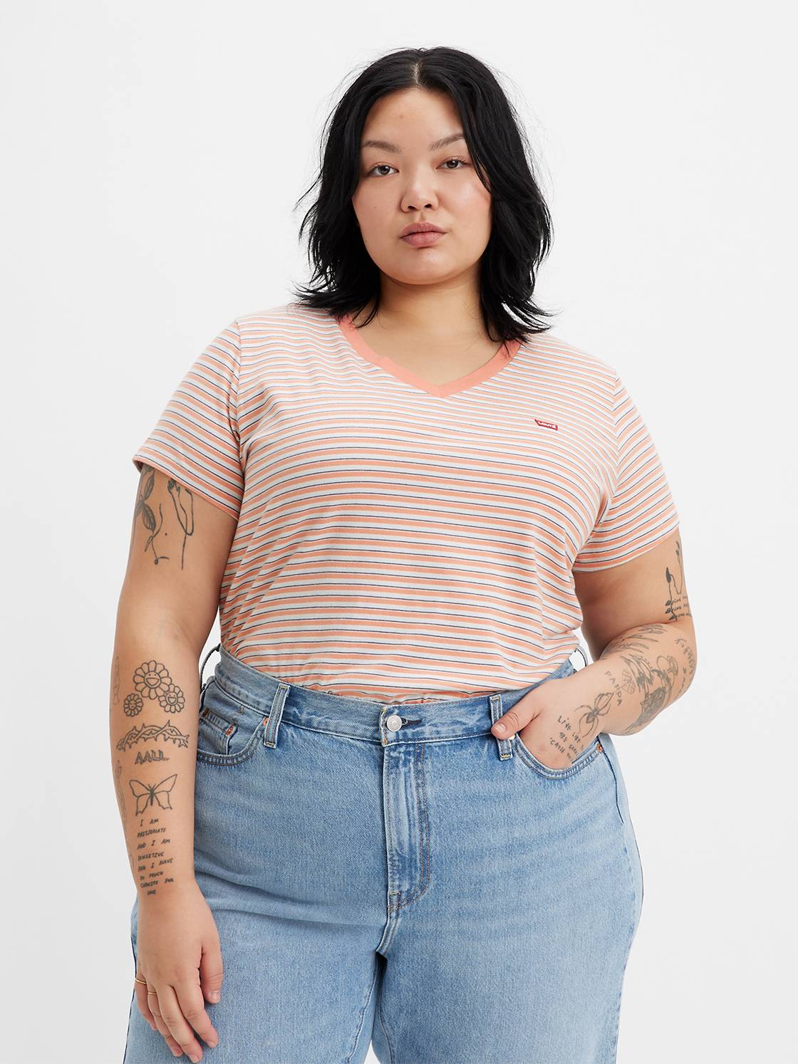 Perfect V-Neck Tee (Plus Size) 1