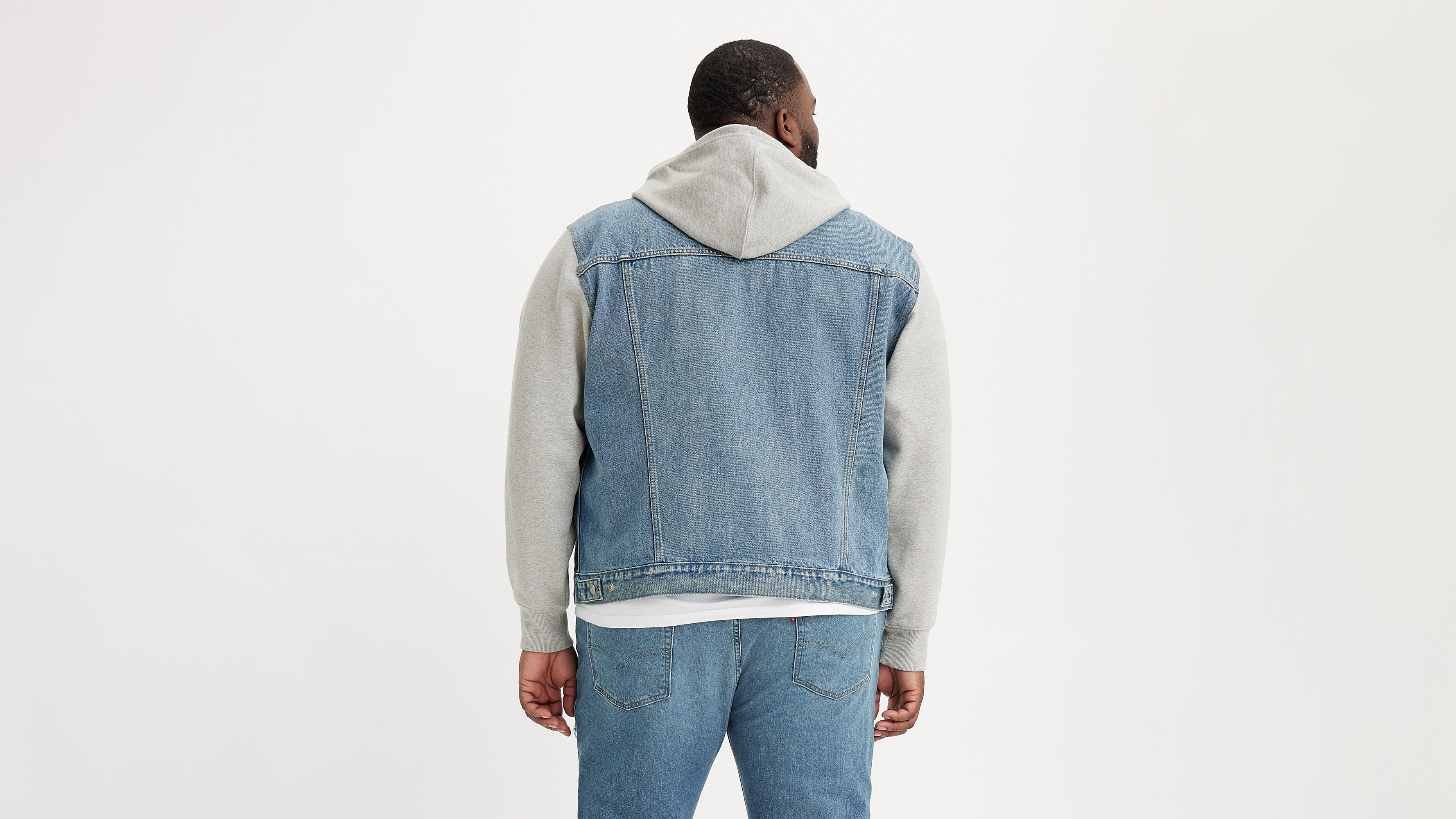 Hybrid Hoodie Trucker Jacket (big) - Medium Wash