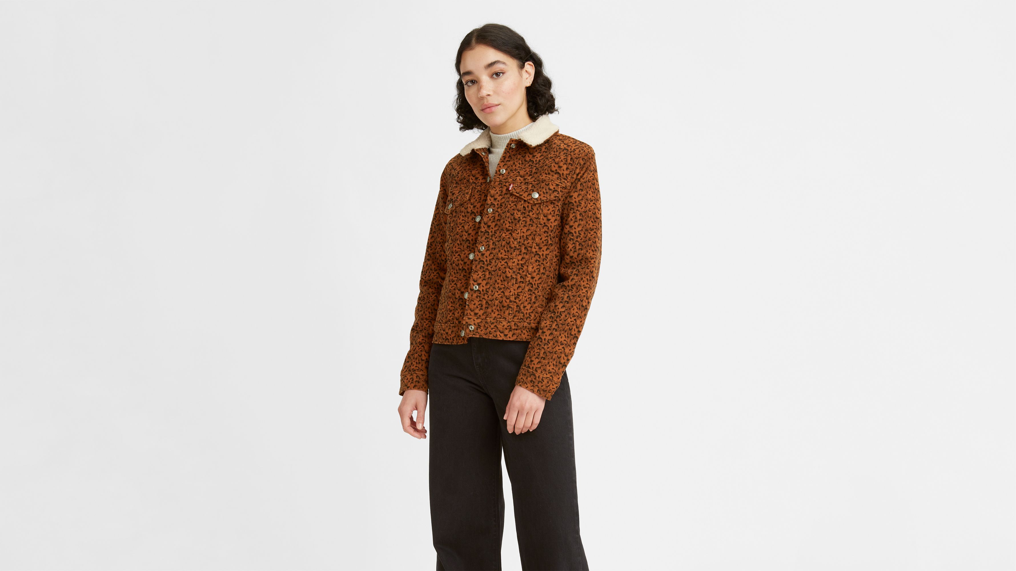 Levi's cheetah sale jean jacket