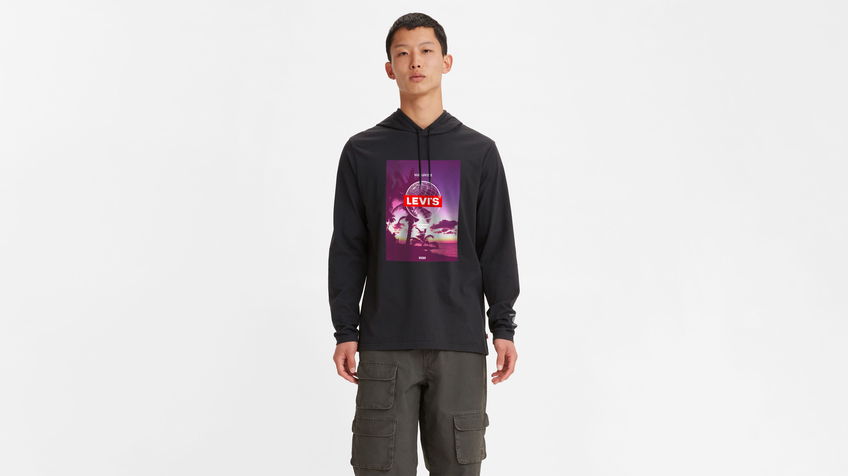 Long Sleeve Hooded T-shirt Black Levi's® US