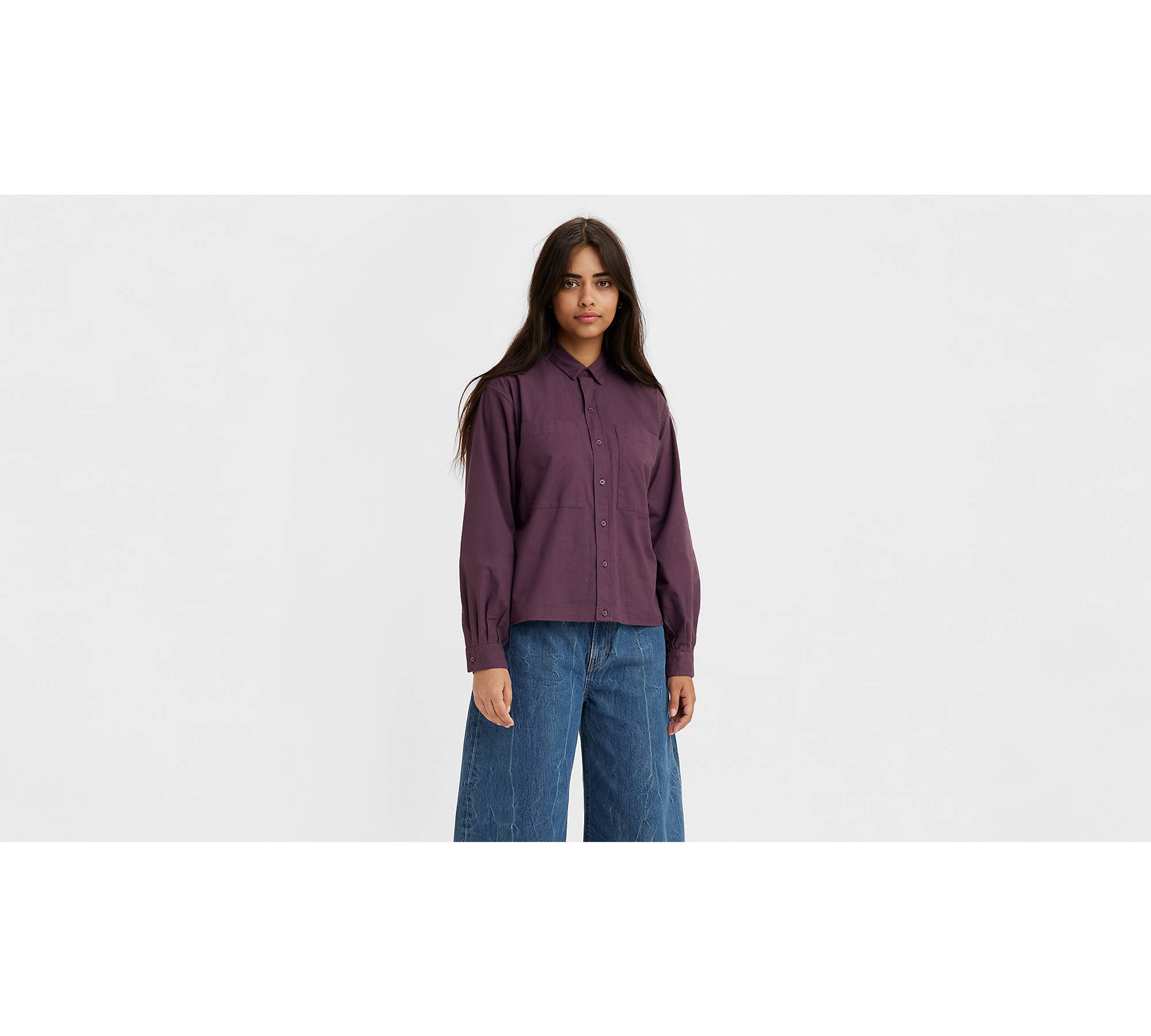Aubergine Wide Leg Pants in Wr Tumbled Cotton