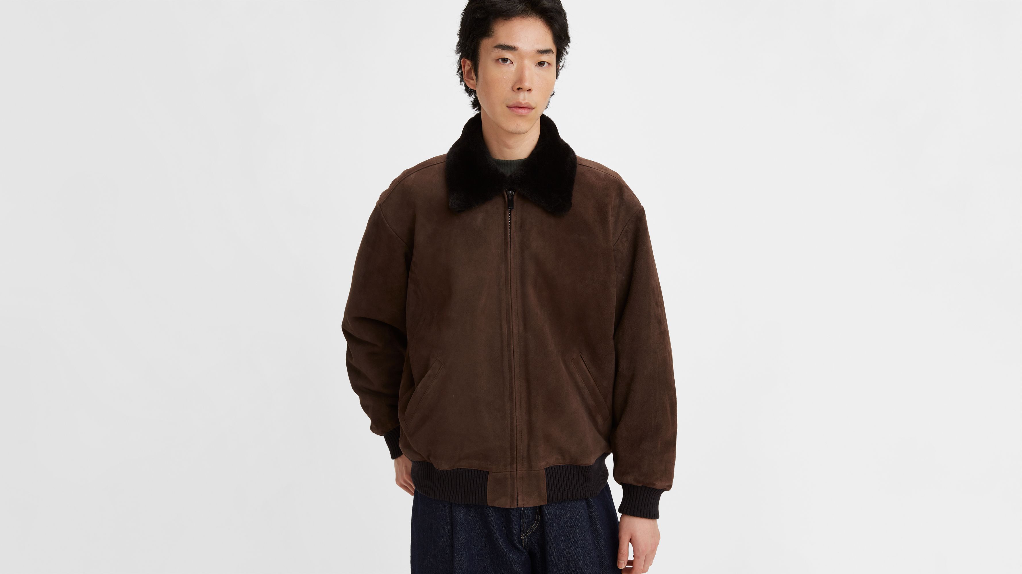 Levi's® Made & Crafted® Suede Bomber Jacket - Brown | Levi's® AT