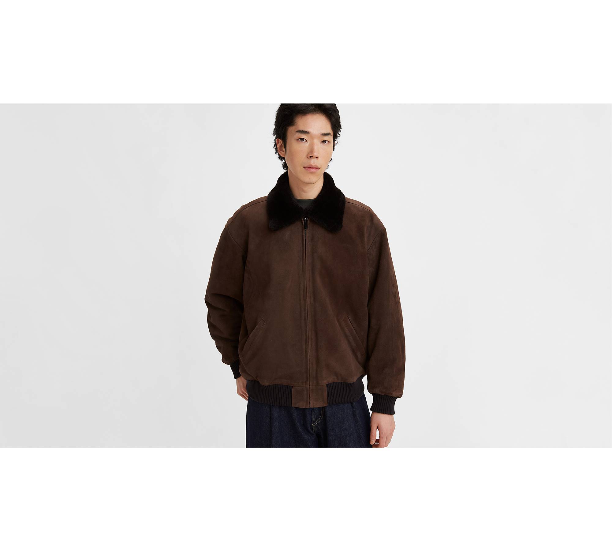 Levi's® Made & Crafted® Suede Bomber Jacket - Brown | Levi's® SE