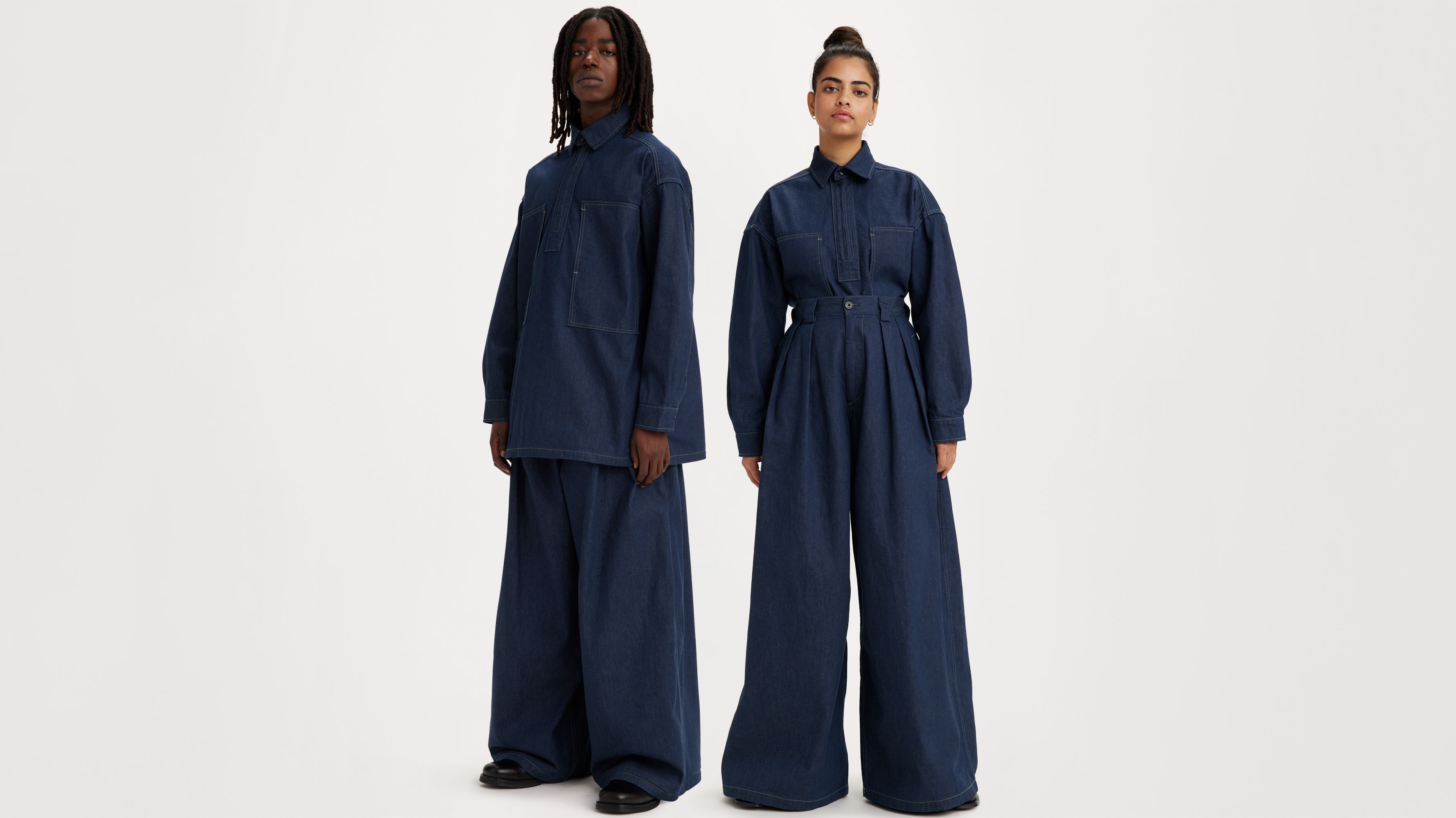 Levi's MADE & CRAFTED デニムセットアップ Levi's® Made & Crafted® Denim Family Ultra Pleated Trousers - Blue