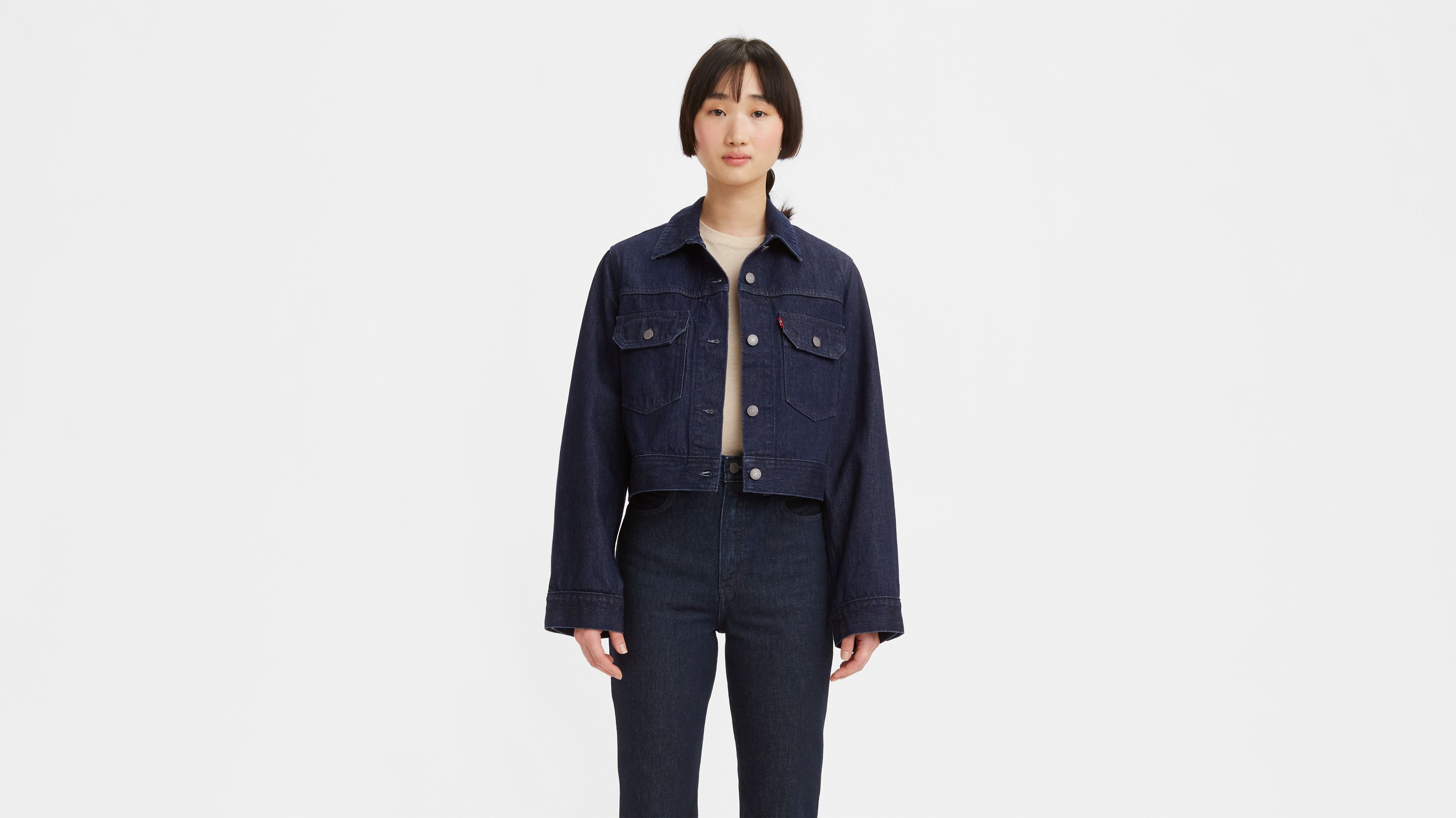 Levi's® Wellthread® Wilder Flower Trucker Jacket - Dark Wash