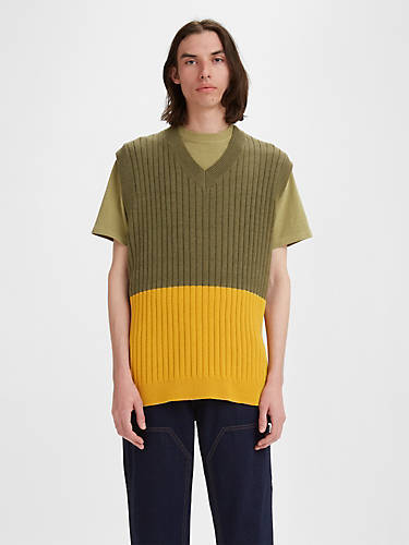 리바이스 Levi Larkin Sweater Vest,Olive - Multi-Color