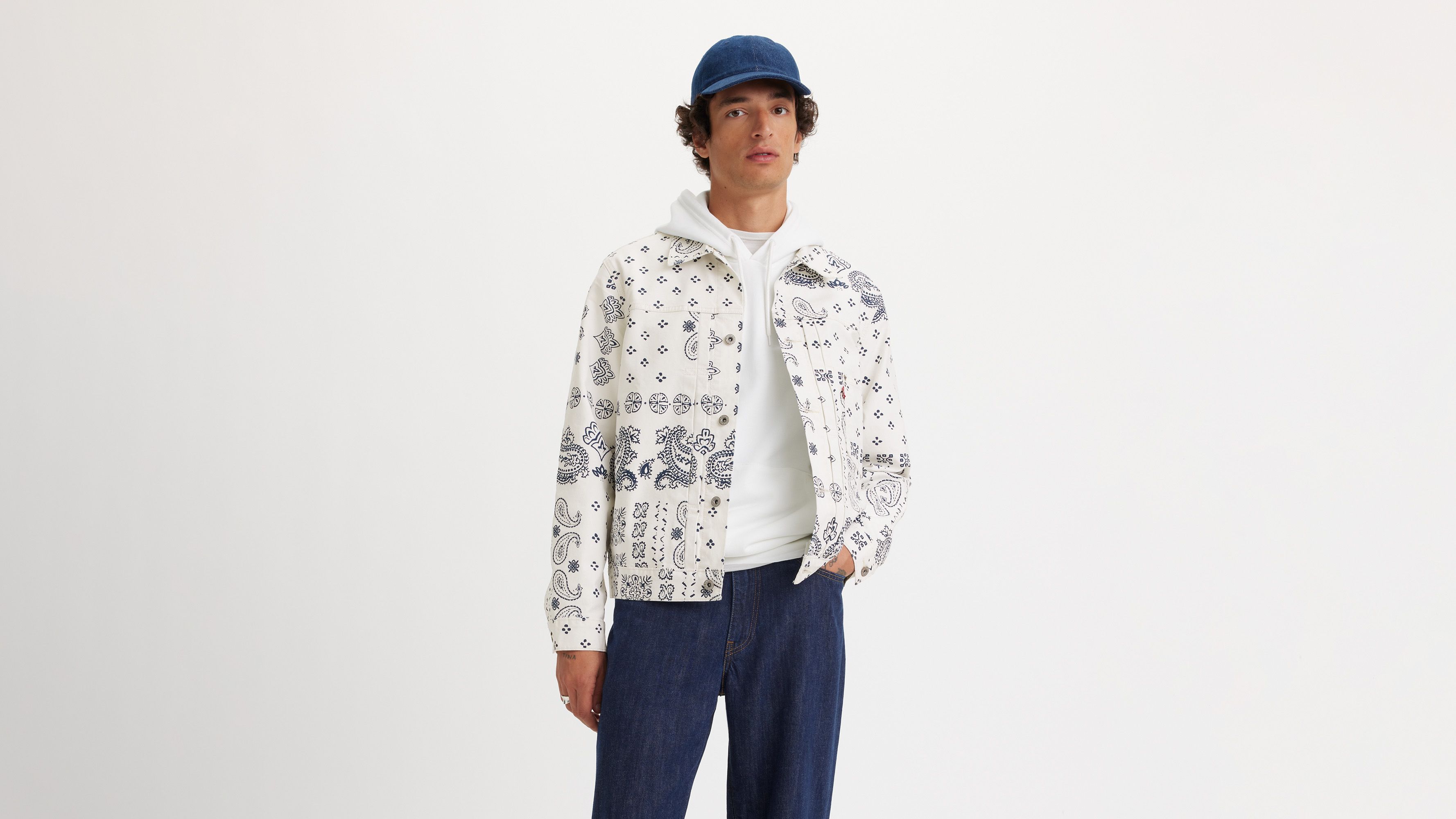 OFF-WHITE Relaxed Fit Jean JKT Bandana
