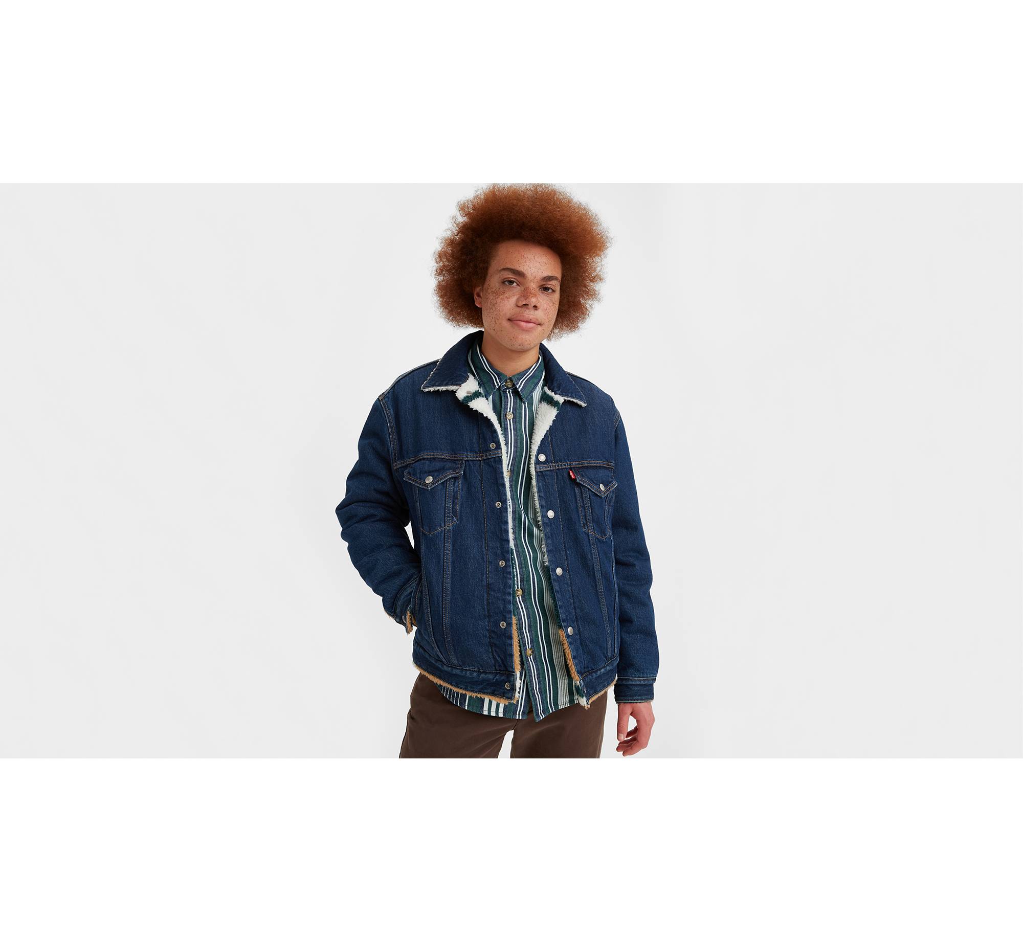 Reversible Vintage Relaxed Fit Sherpa Trucker Jacket 1