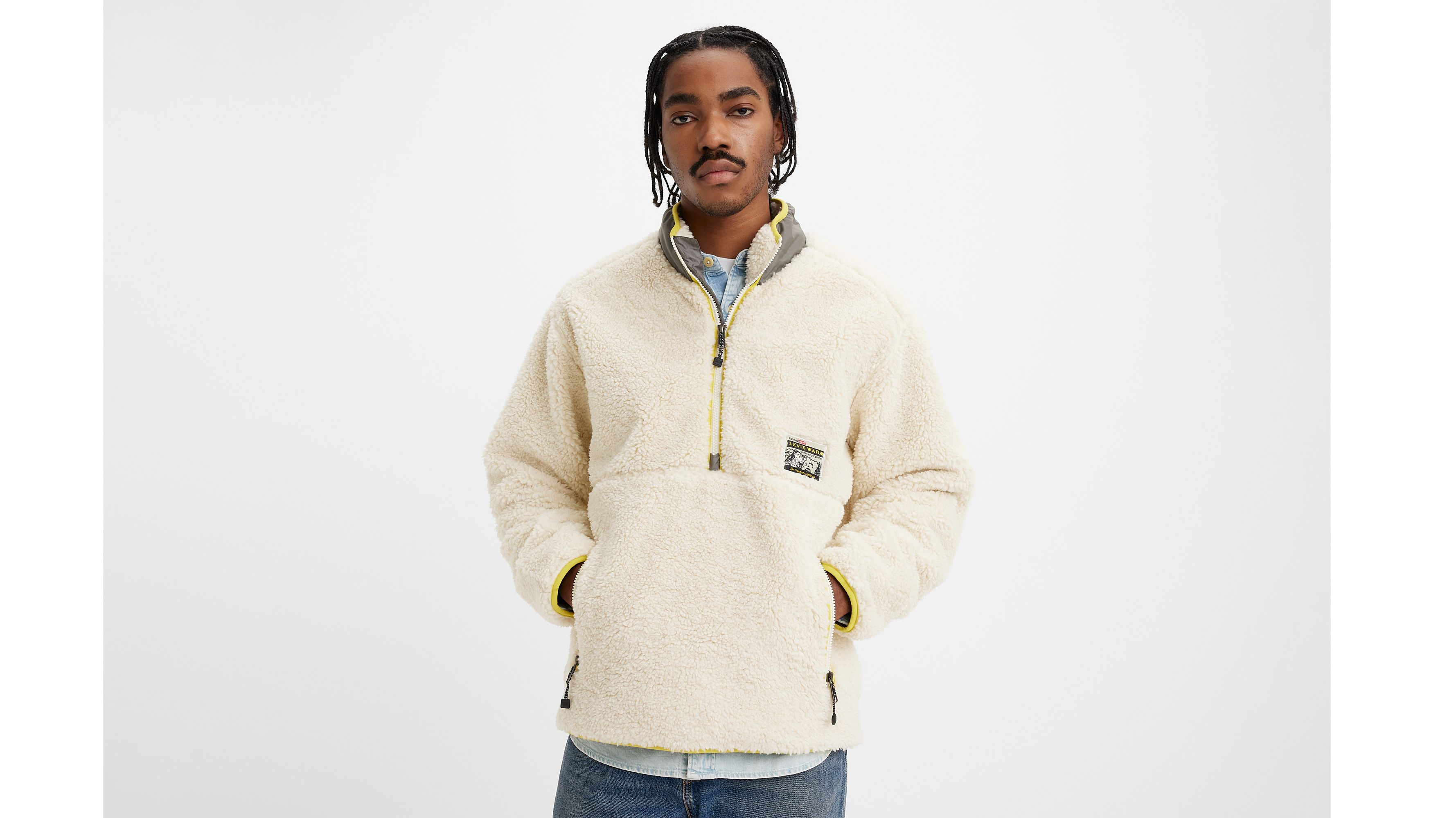 biscuit head ジャケット 麻　オフホワイト ジャケット Lakeside Mock Neck Jacket - White | Levi's® US