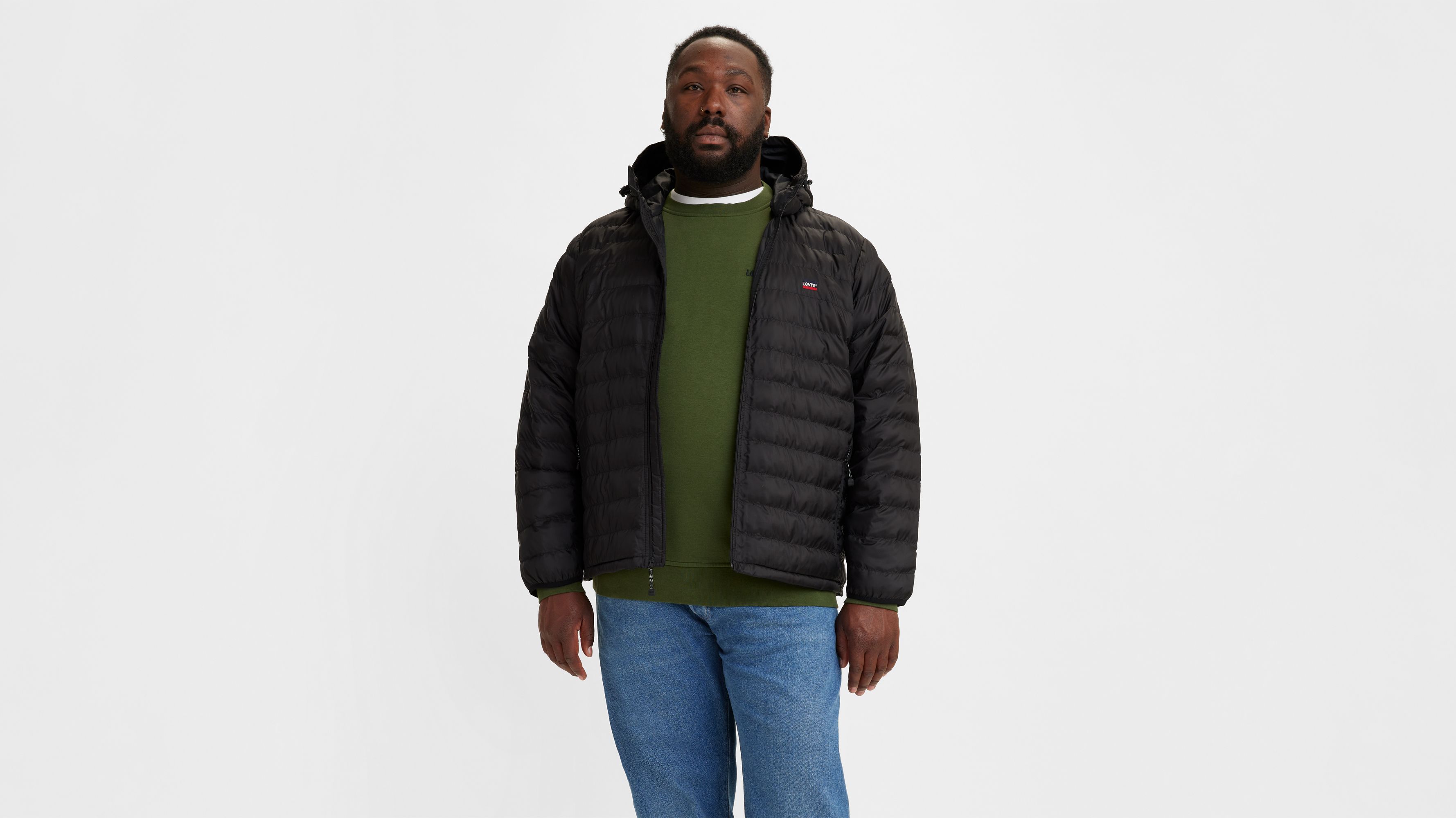 Presidio Packable Hooded Jacket (big & Tall) Black Levi's® ME