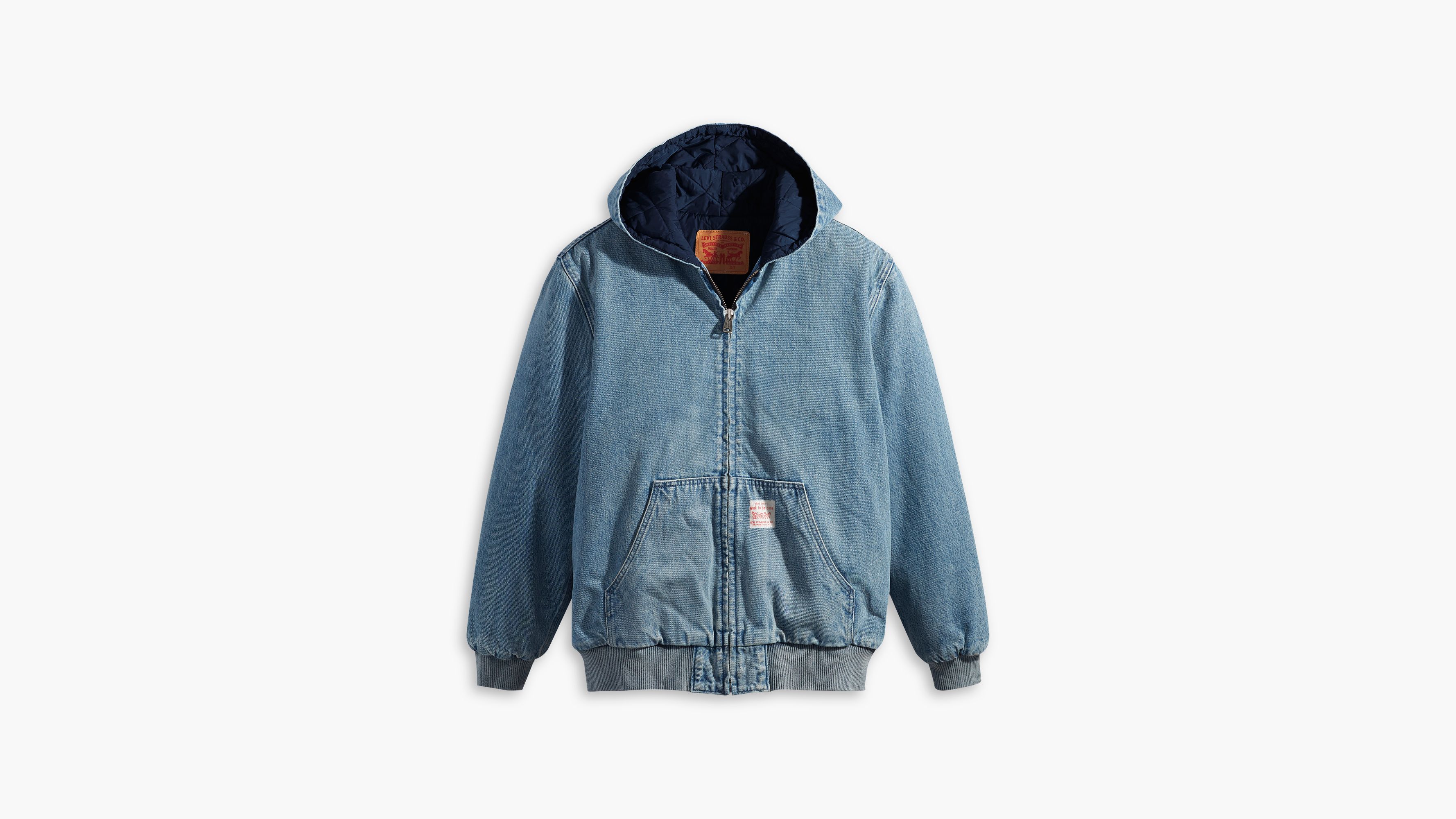 Sweatshirt Hooded Denim Jacket - Medium Wash