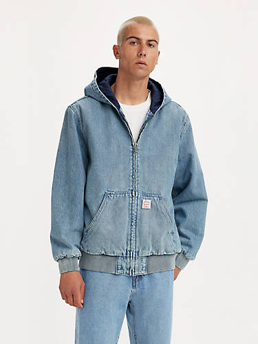 리바이스 Levi Potrero Denim Hoodie Jacket,Medium Indigo Stonewash - Medium Wash