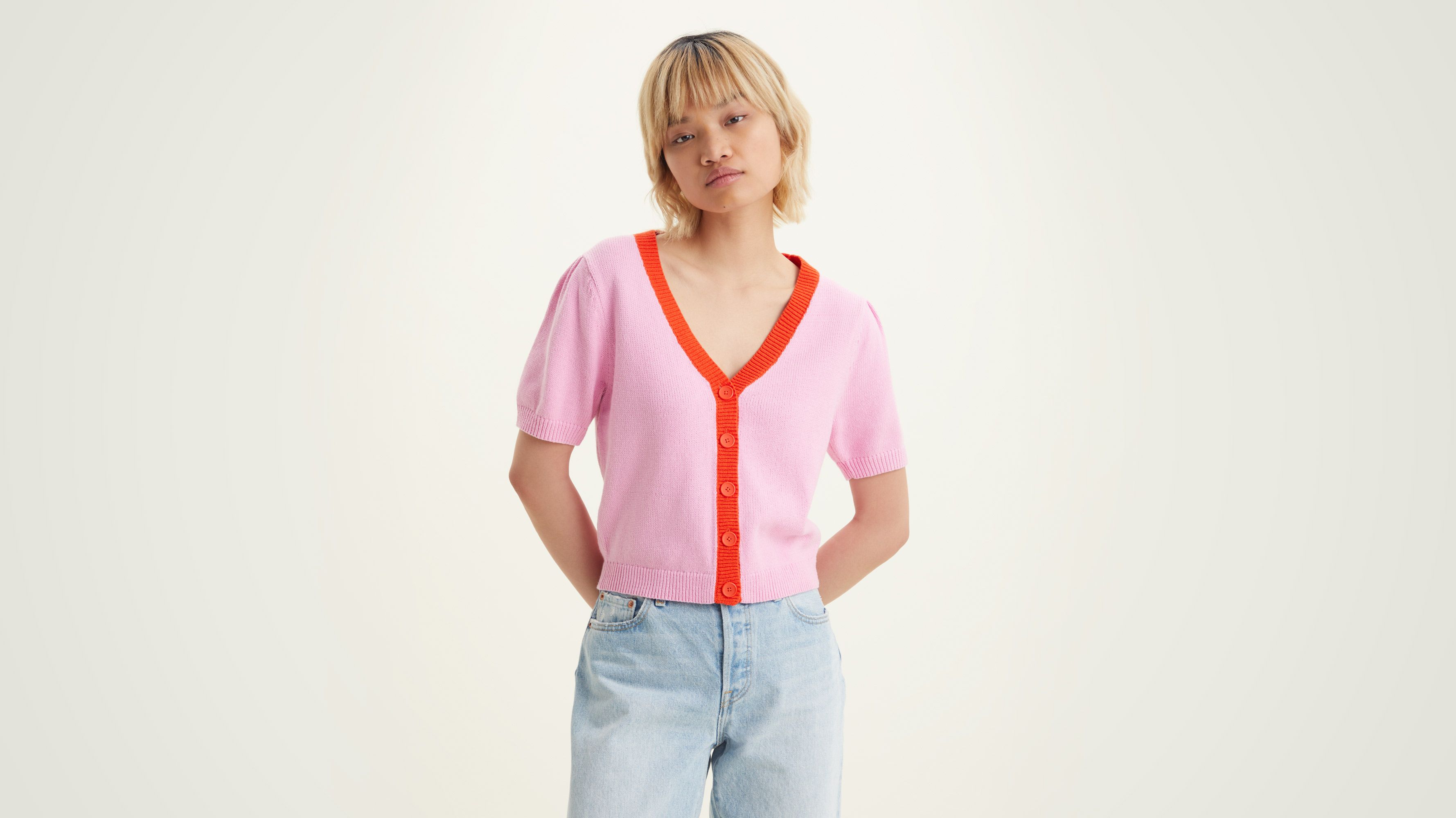 Josie Short Sleeve Cardigan Pink Levi's® GE