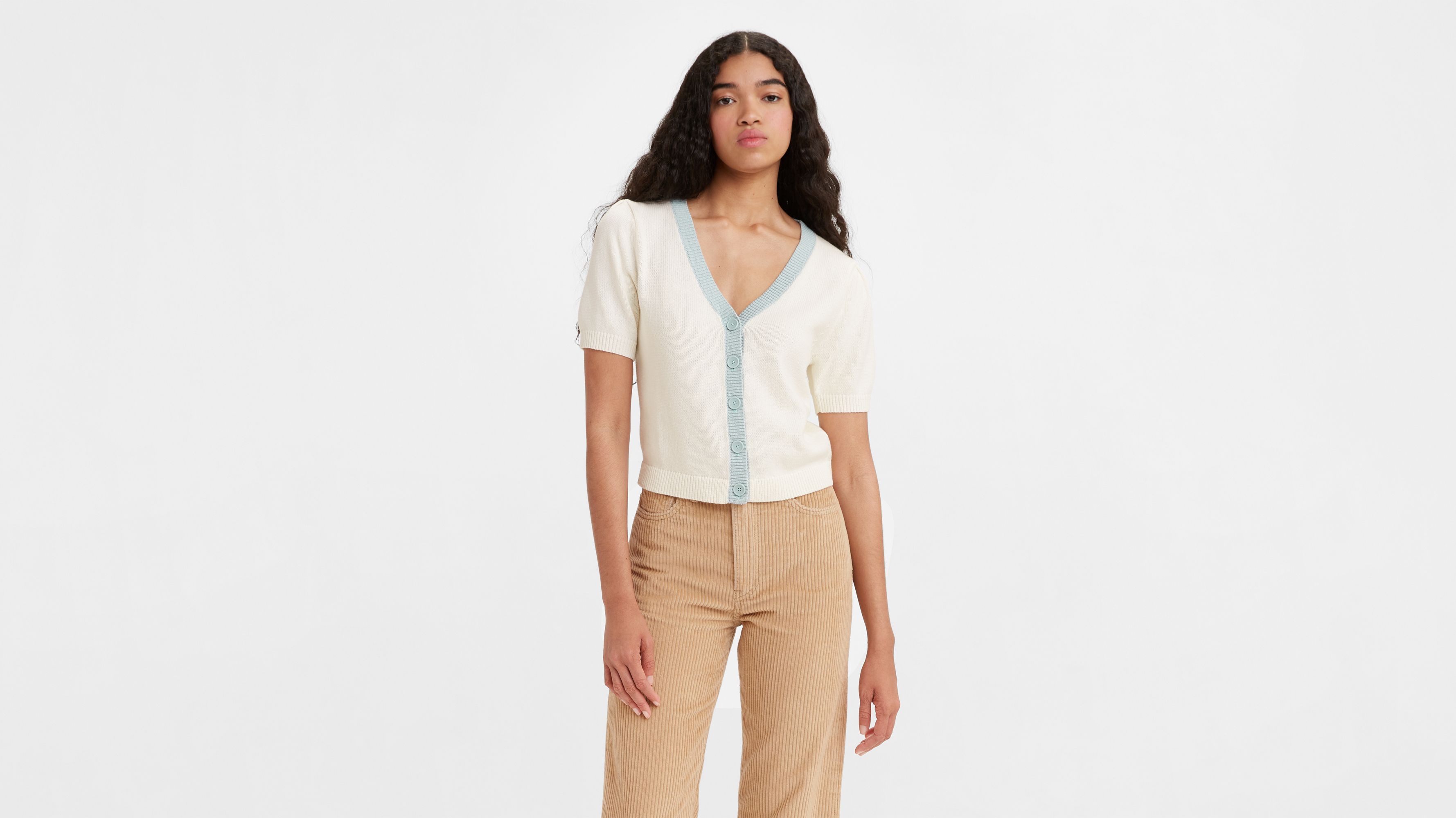 Josie Short Sleeve Cardigan - White | Levi's® US