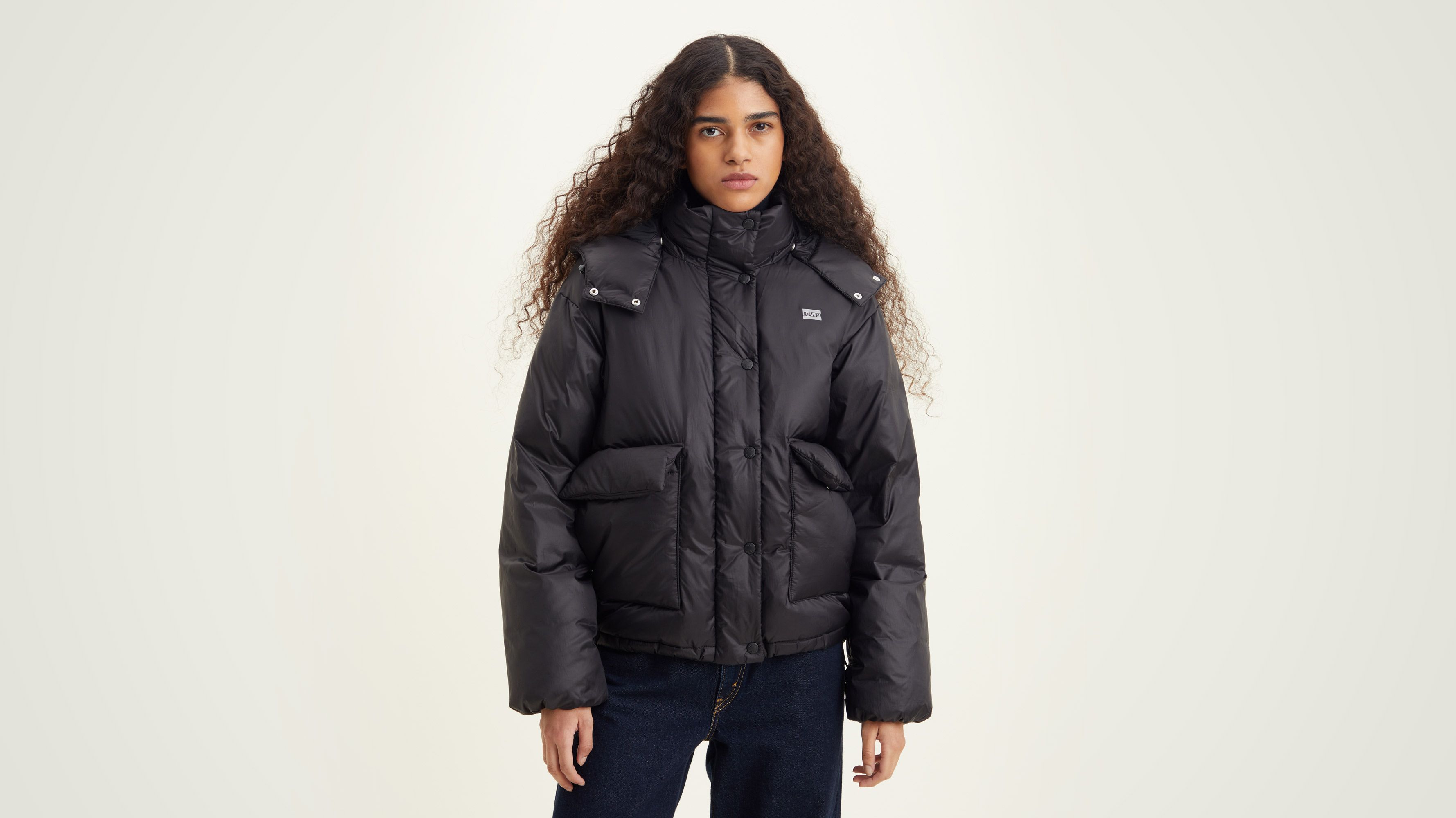 Levi's short puffer on sale coat