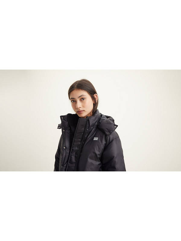Luna Core Puffer Mid Jacket - Black | Levi's® AL