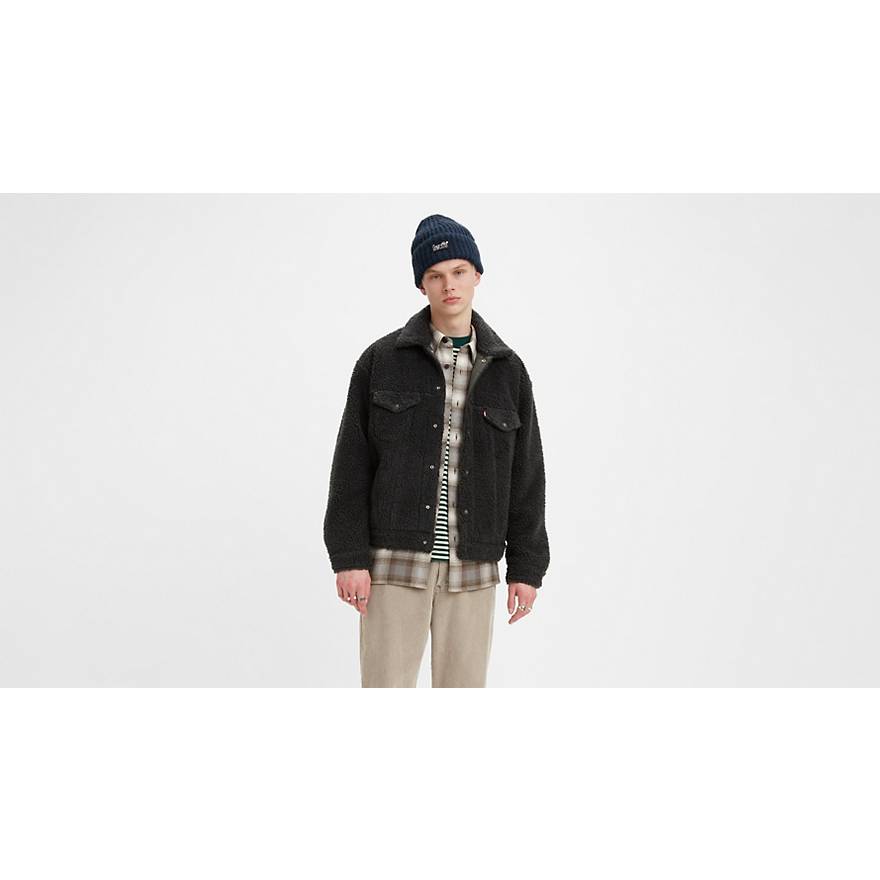 Cozy Vintage Relaxed Fit Sherpa Trucker Jacket 1