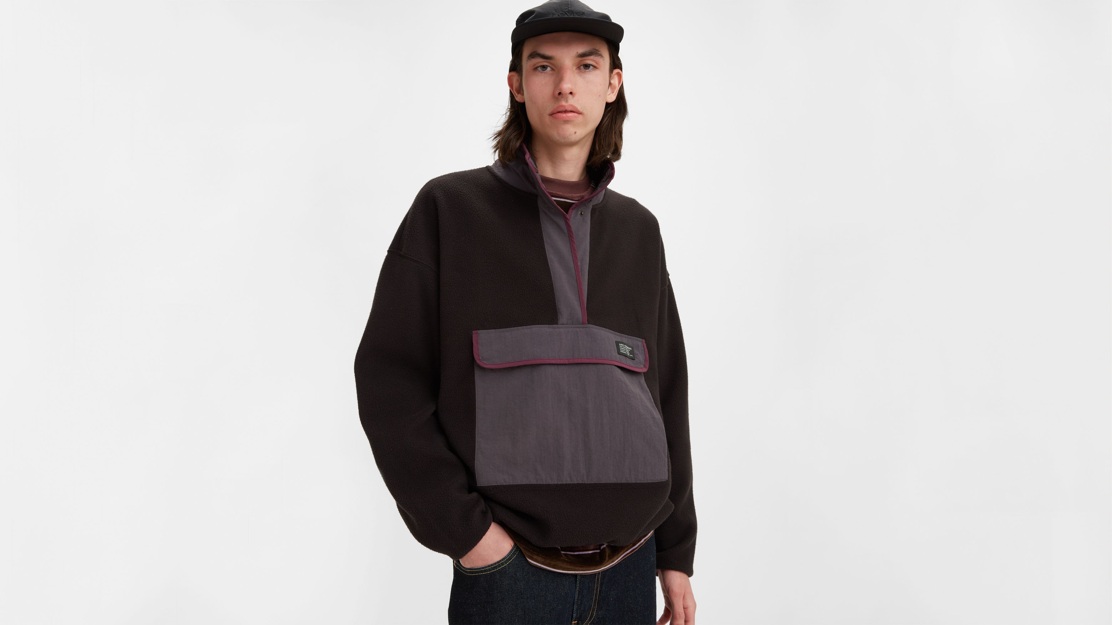 Polar Fleece Mock Neck Sweatshirt - Black | Levi's® US