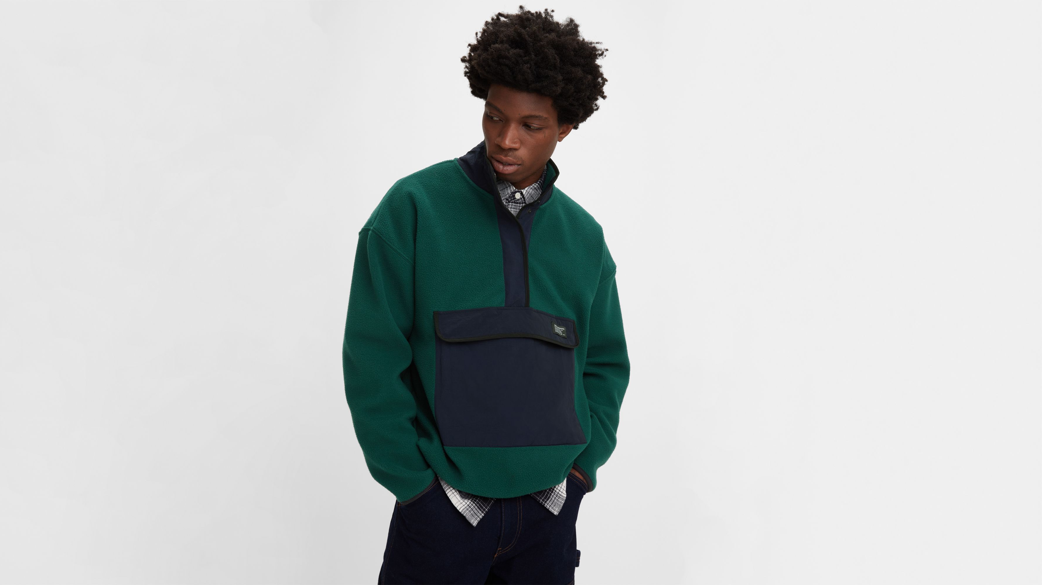 Polar Fleece Mock Neck Sweatshirt 1