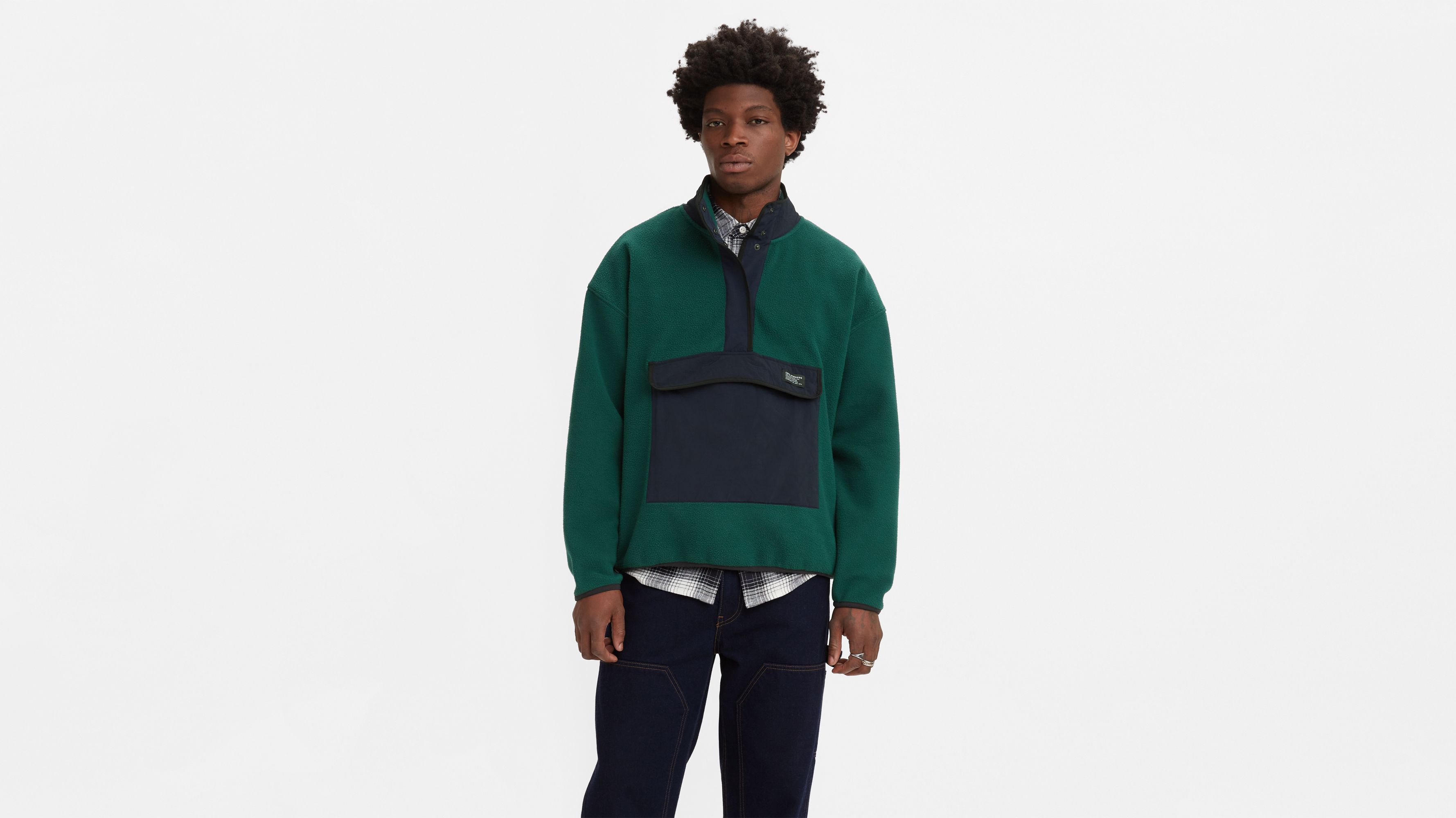 Polar Fleece Mock Neck Sweatshirt 2