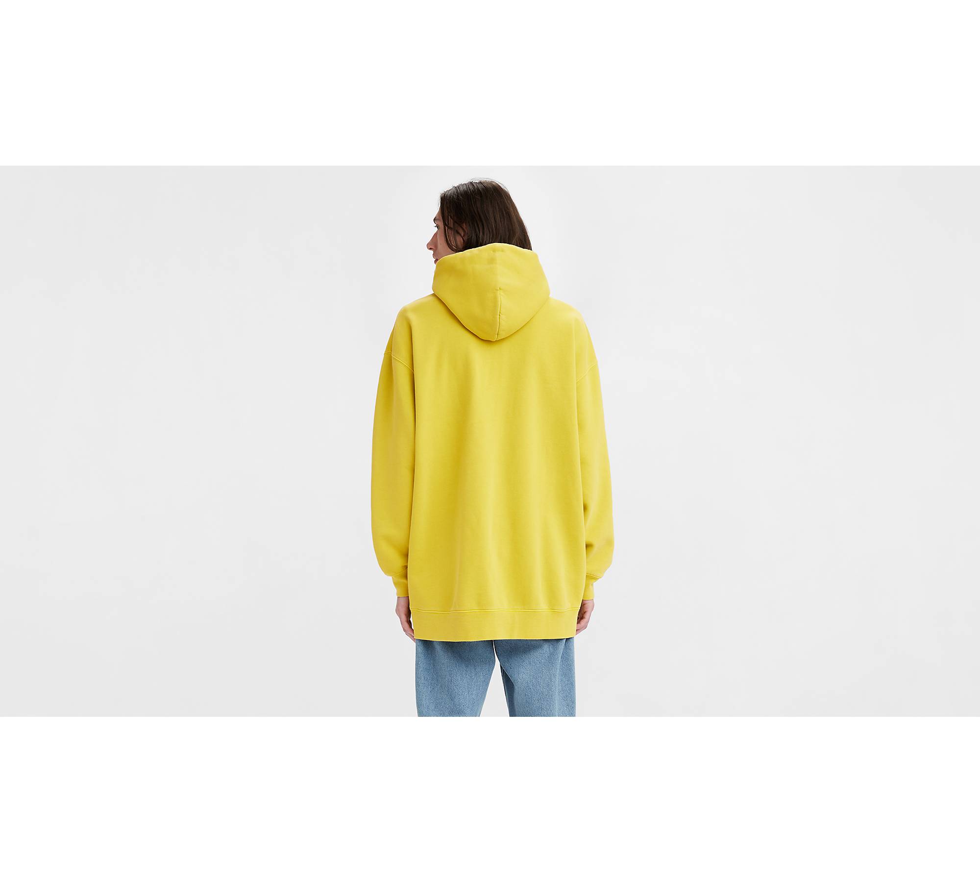 Yellow Hoodie, Oversized Bright Yellow Cotton Hoodie, Big Hood Loose  Sweatshirt, Travelling Hoodie, Extra Long Sleeves, Plus Sizes 