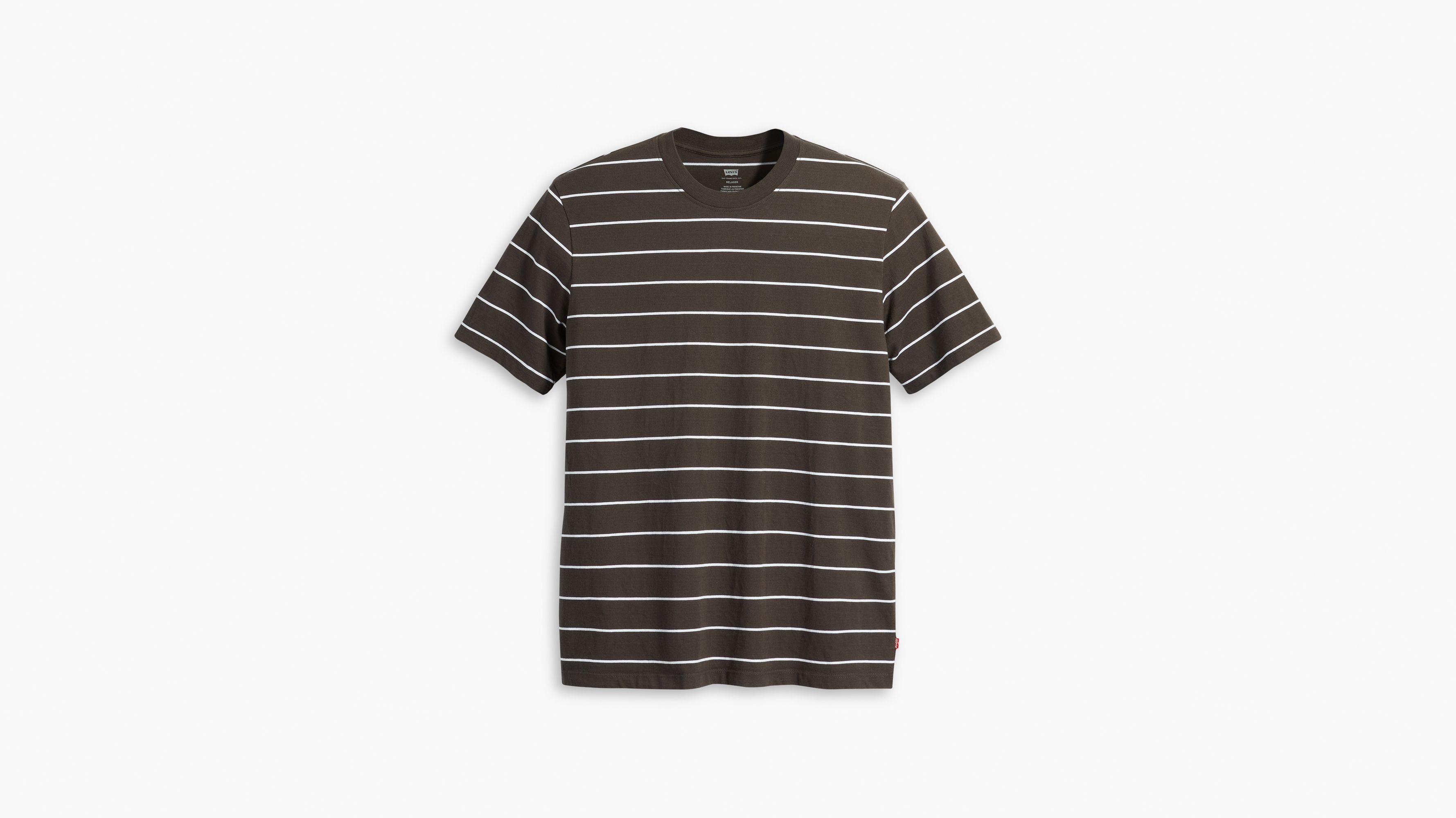 Levi's black and white striped store t shirt