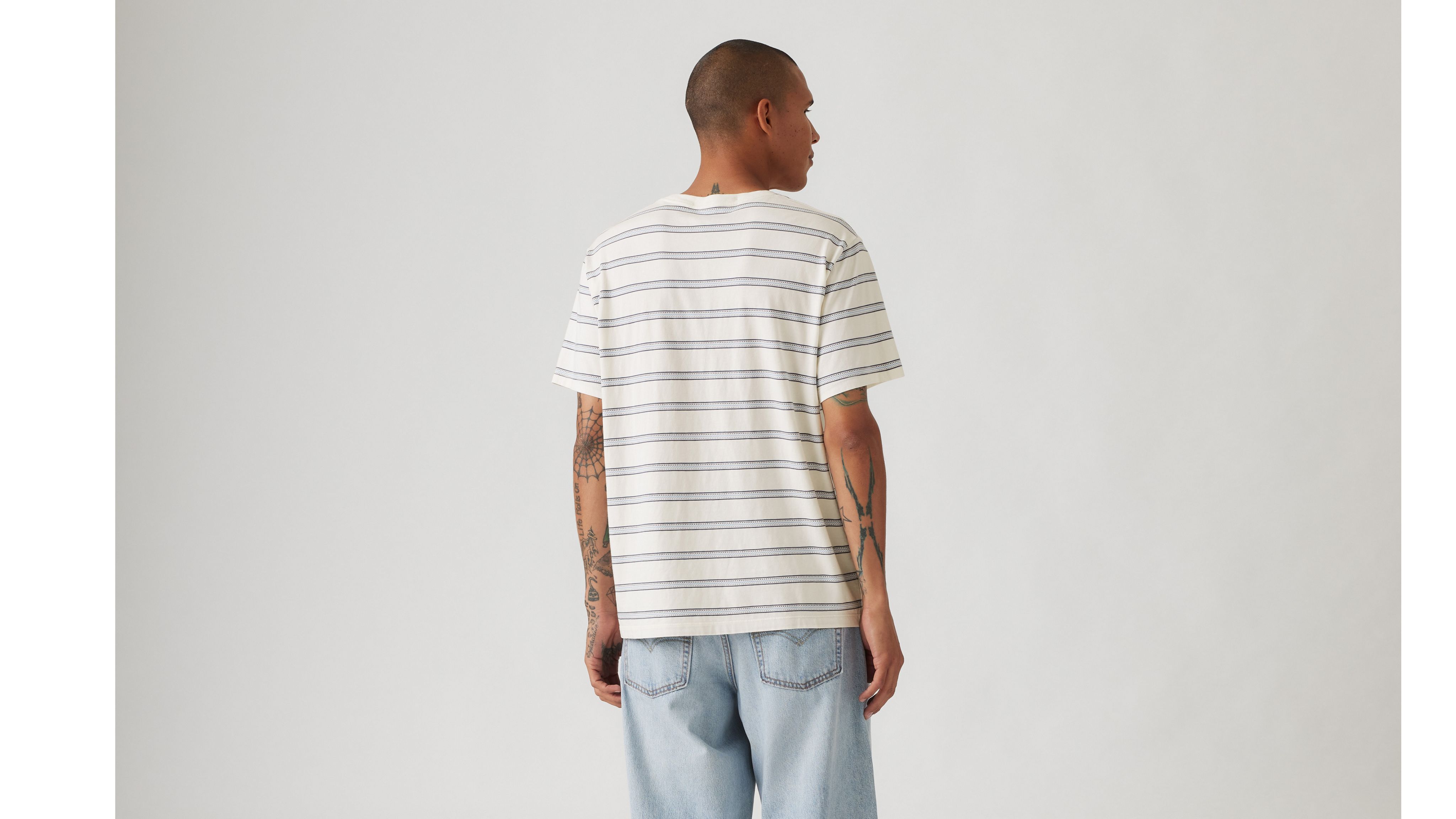 Levi's Essential T-shirt In Spring Stripe Egret