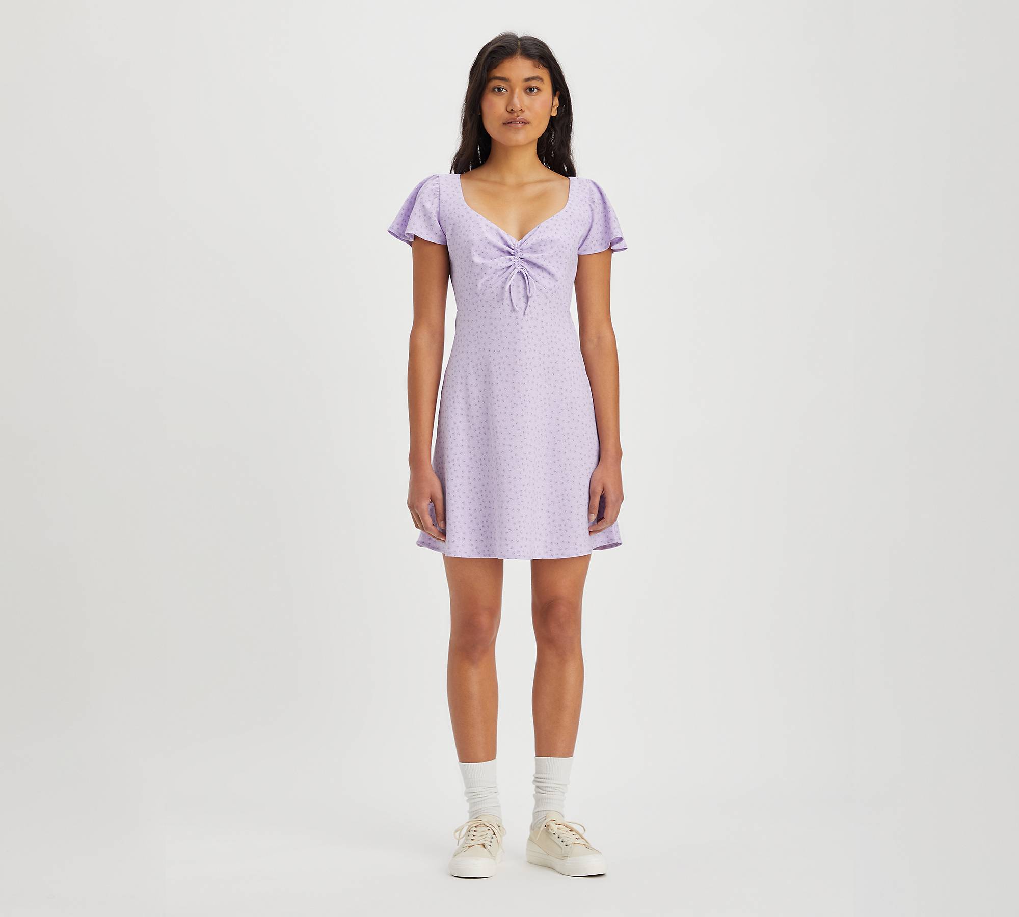 Skylar Flutter Sleeve Dress - Purple