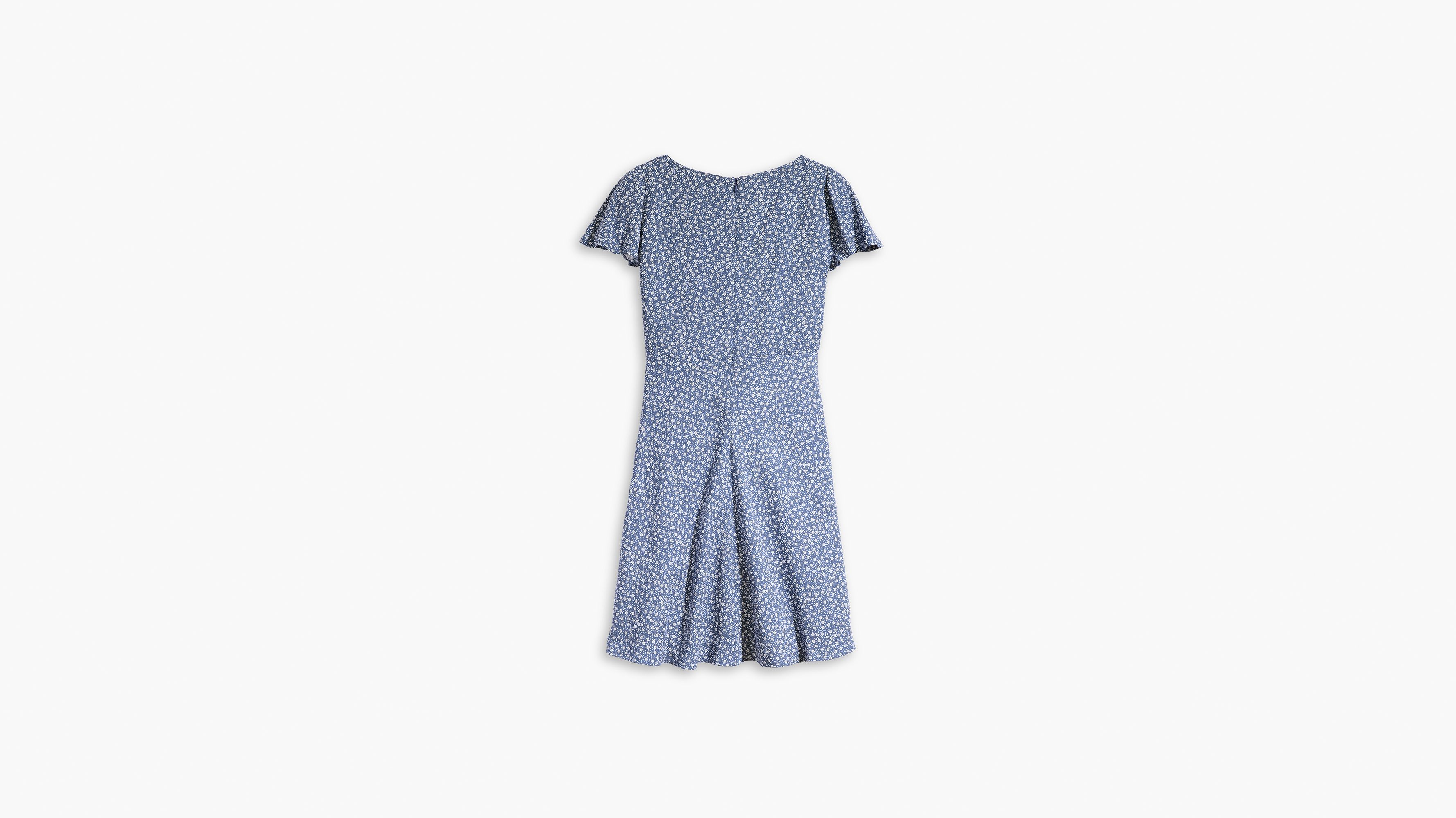 Skylar Flutter Sleeve Dress - Blue