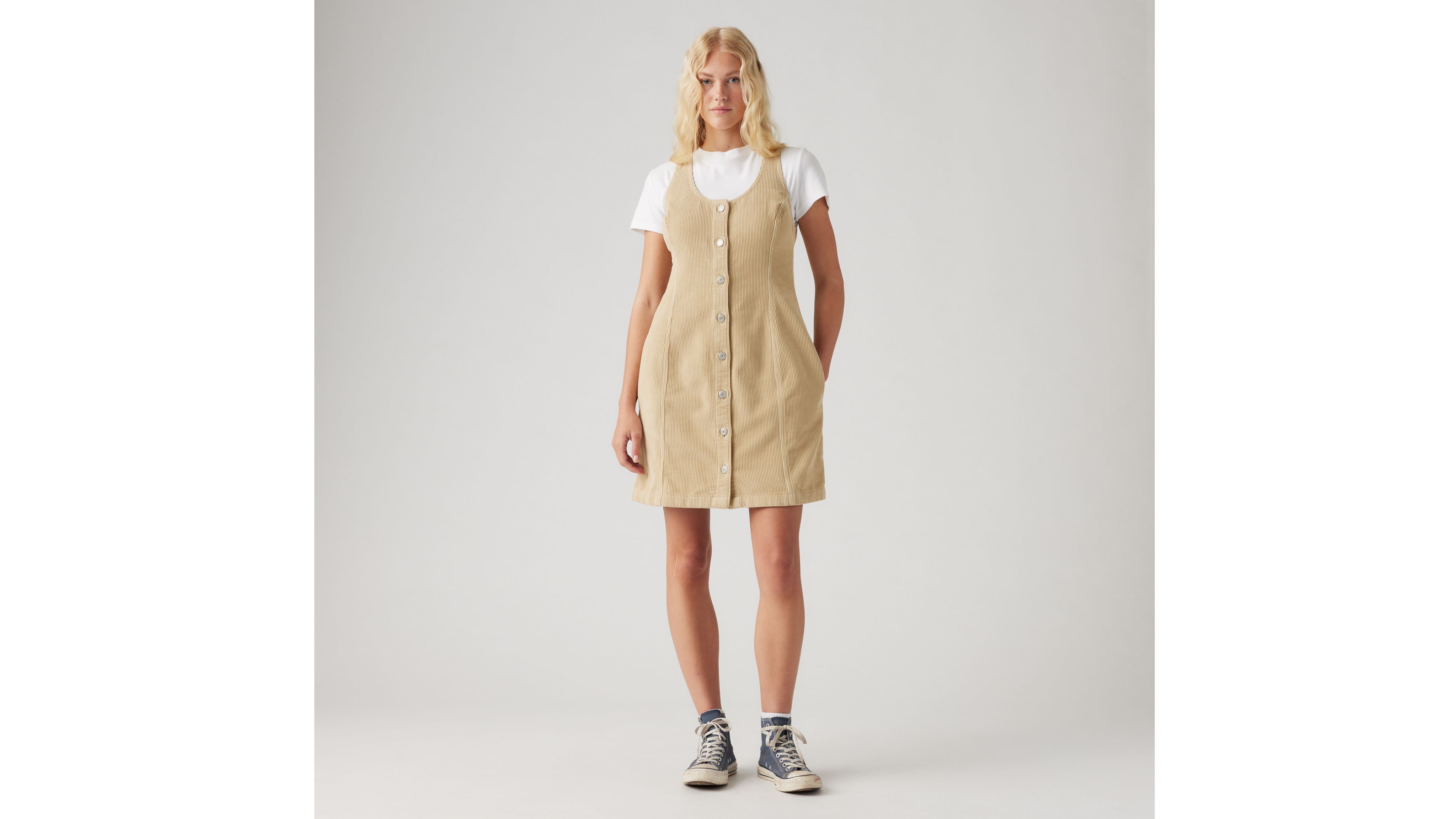 Levi's Tuli Corduroy Mini Dress In Safari
