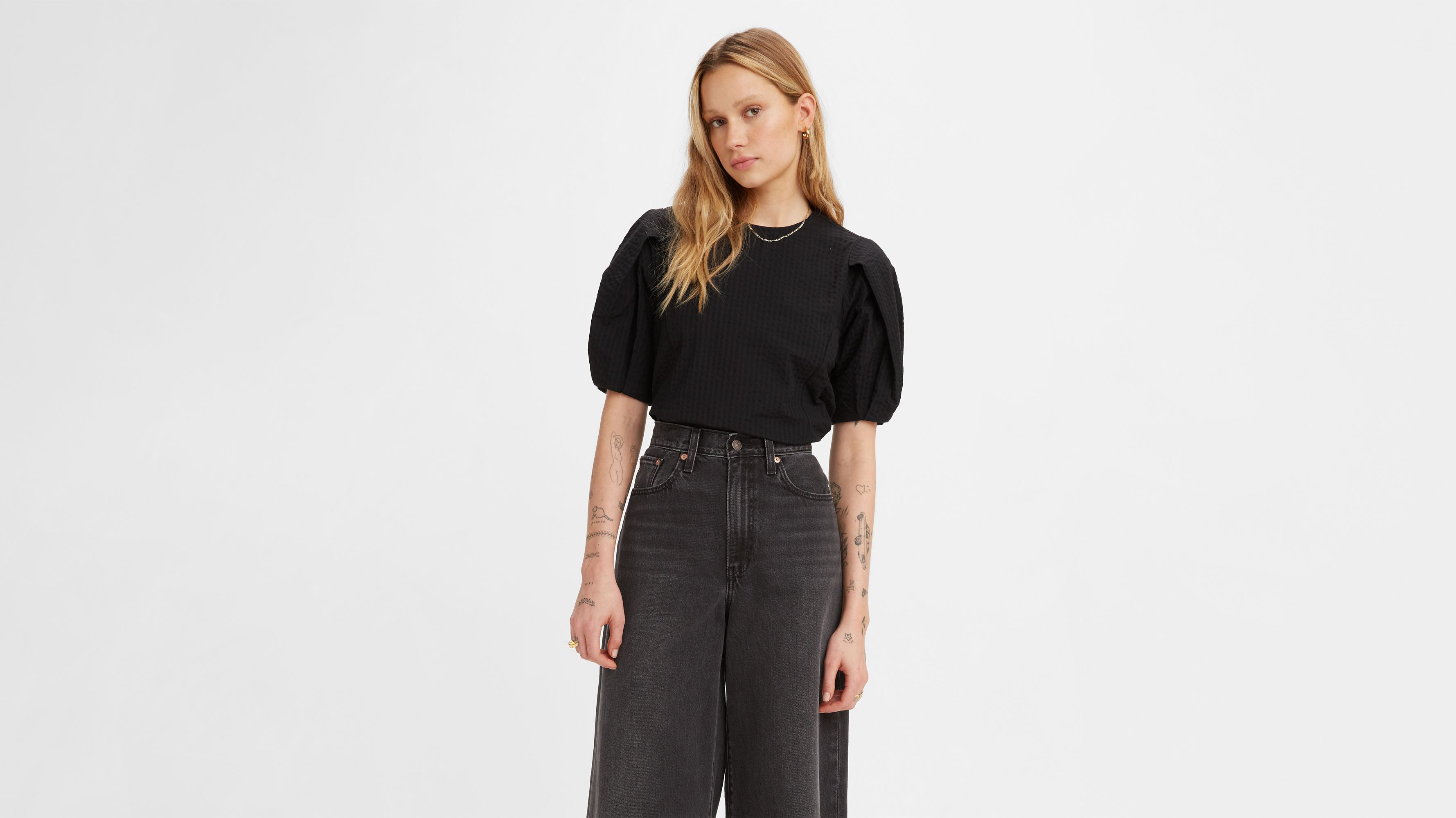 Zaida Sculptural Blouse - Black | Levi's® US