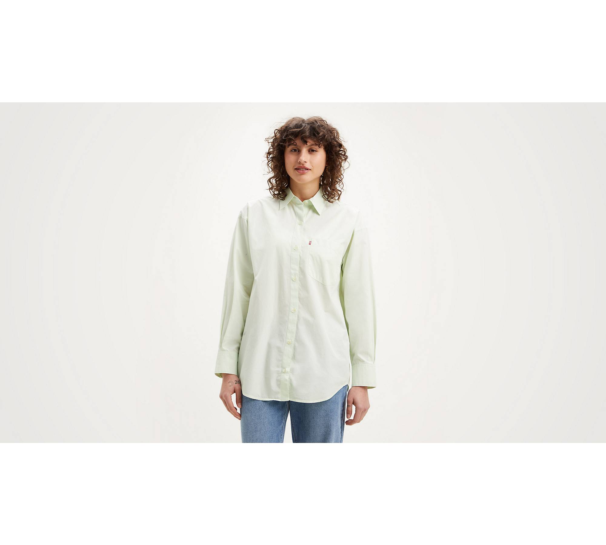 Nola Oversized Button Up Shirt - Green