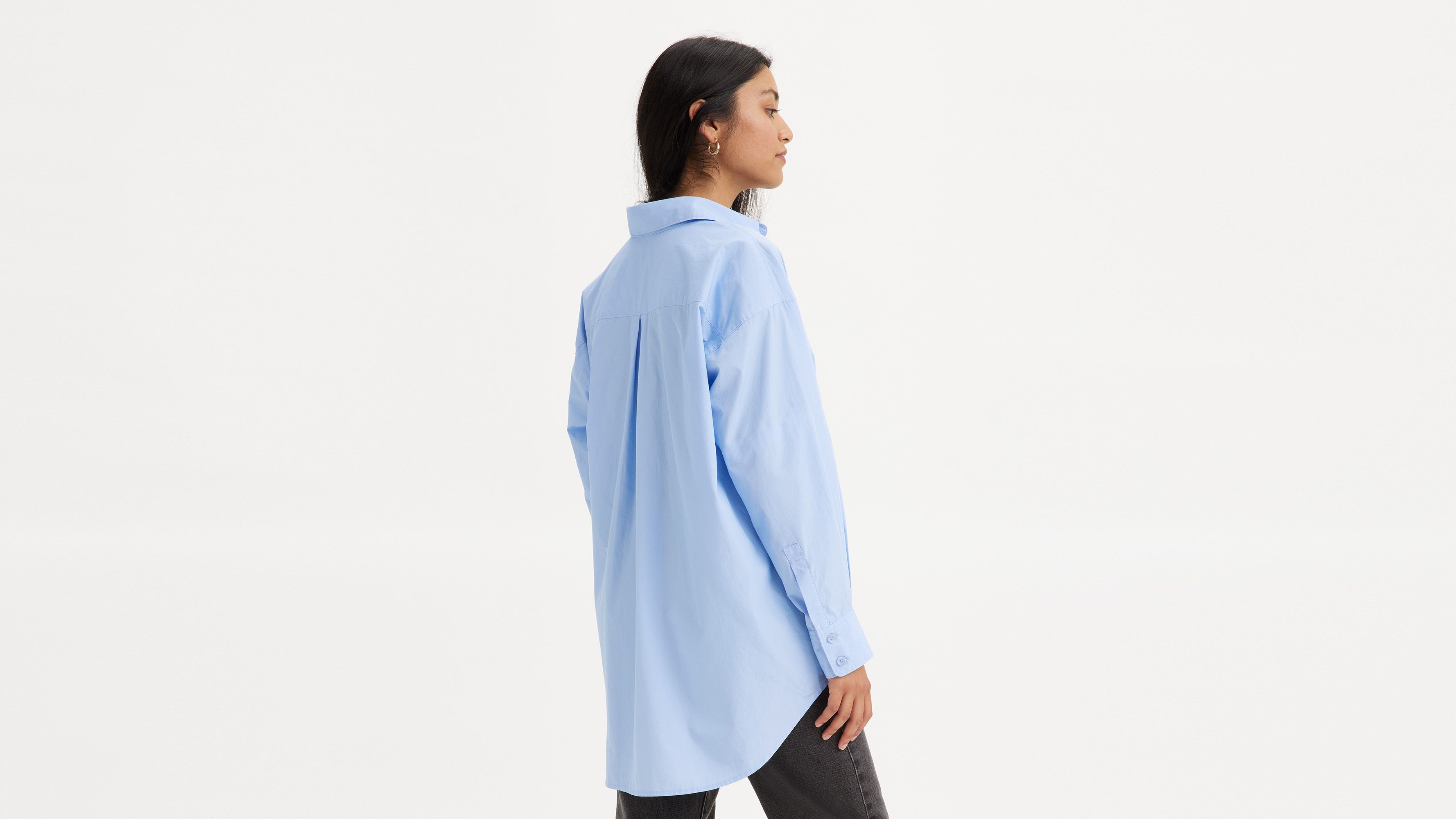 Nola Oversized Button Up Shirt Blue Levi s US