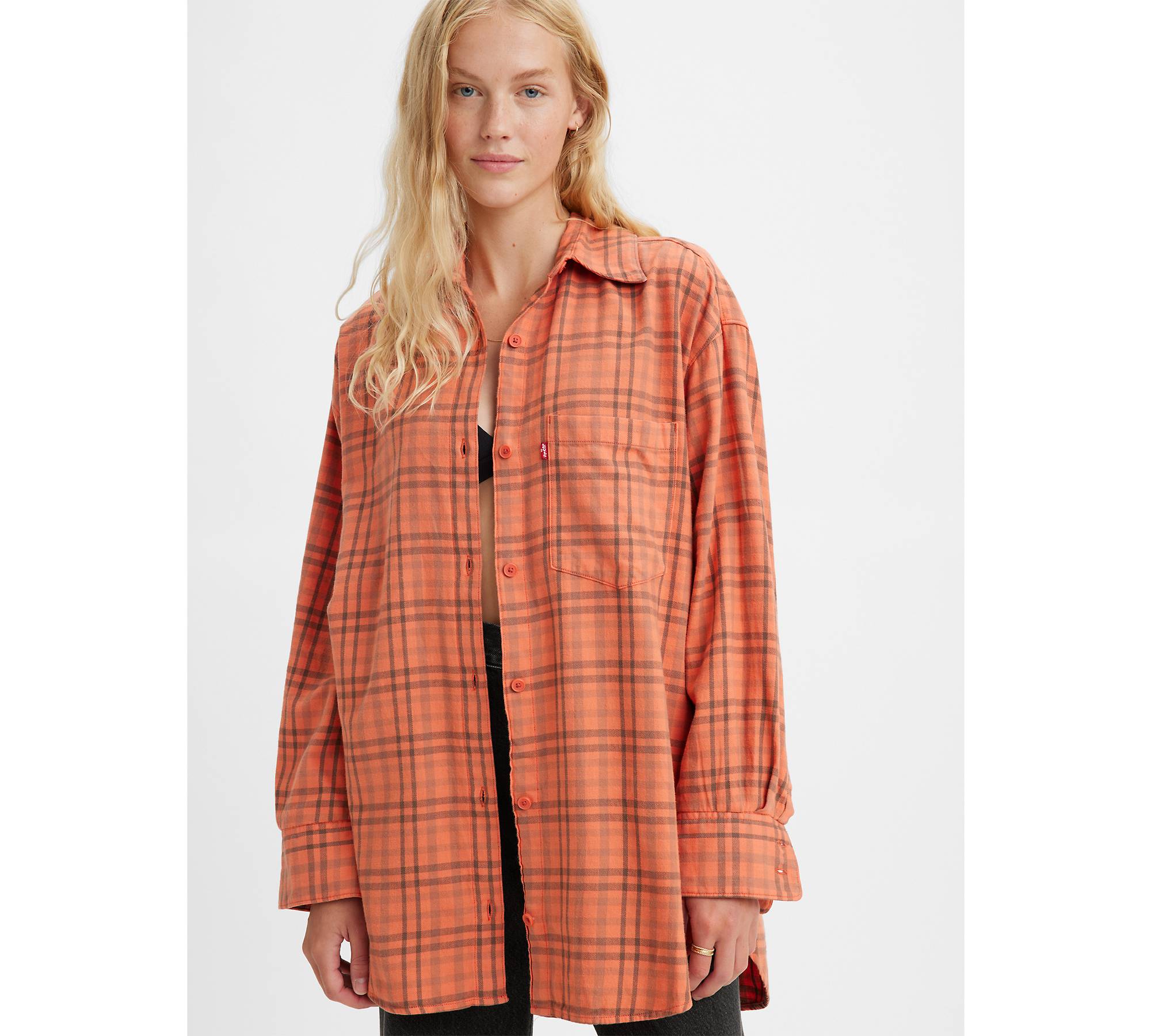 Nola Oversized Button Up Shirt - Red | Levi's® CA